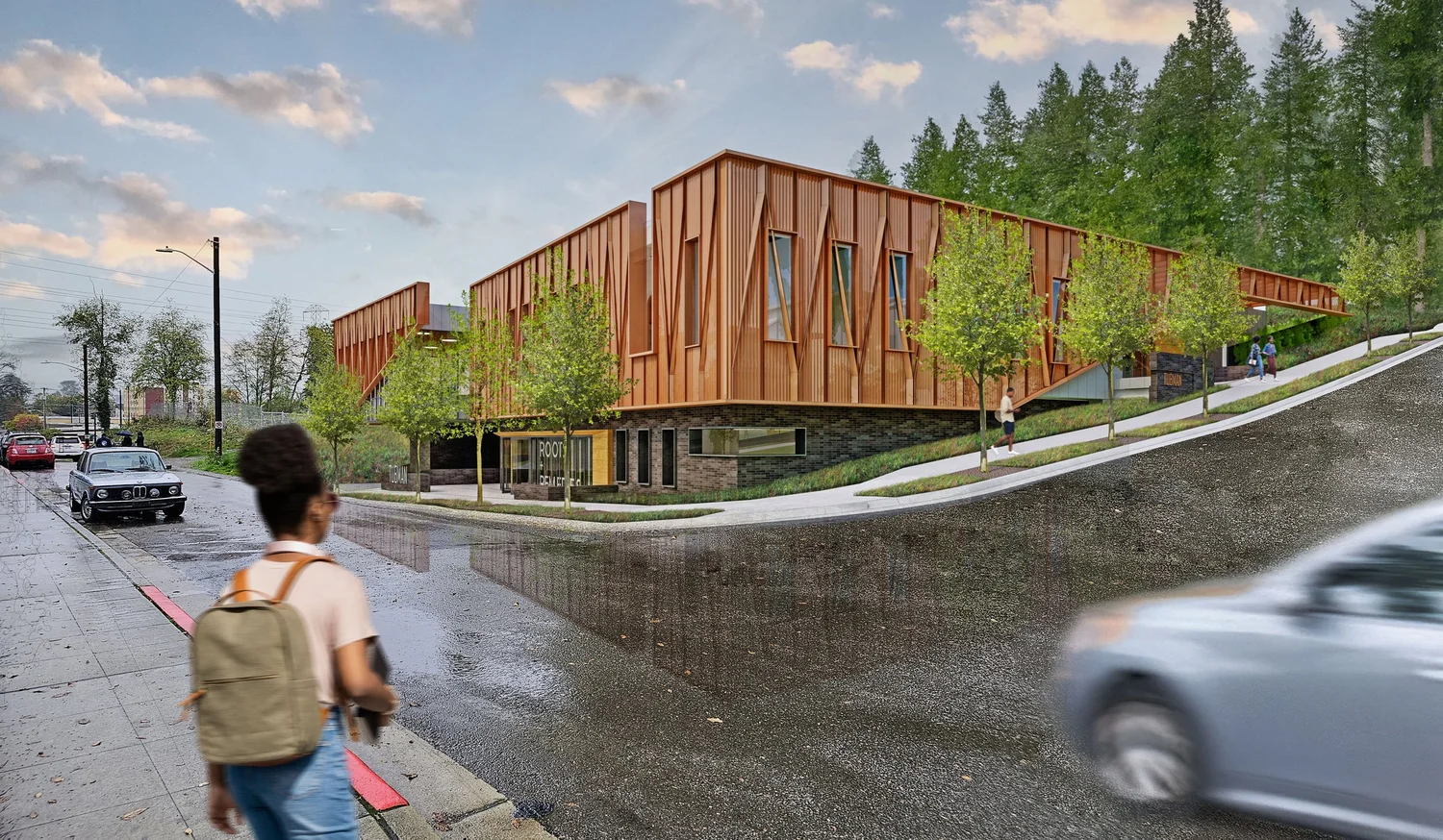 Exterior rendering of the future Tubman Health Center