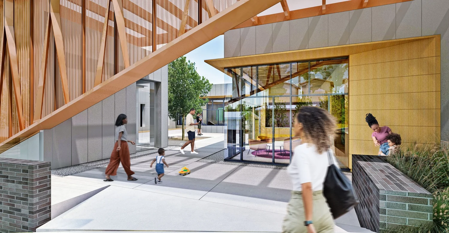 Street-level rendering of the future Tubman Health Center