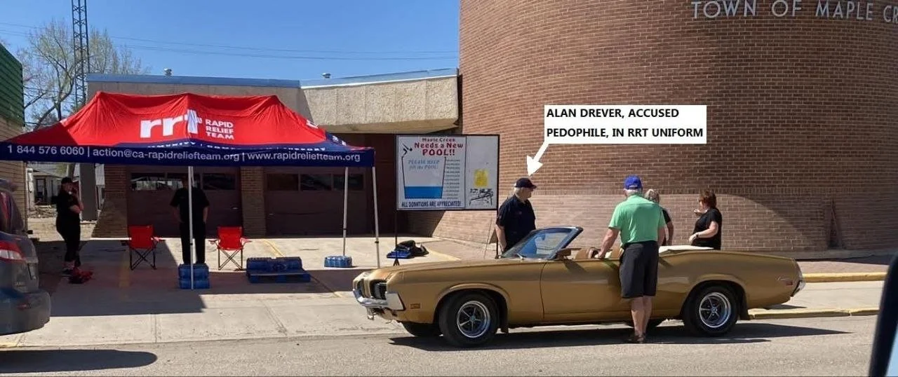 Alan Drever volunteering with Rapid Relief Team in Maple Creek in May 2023.