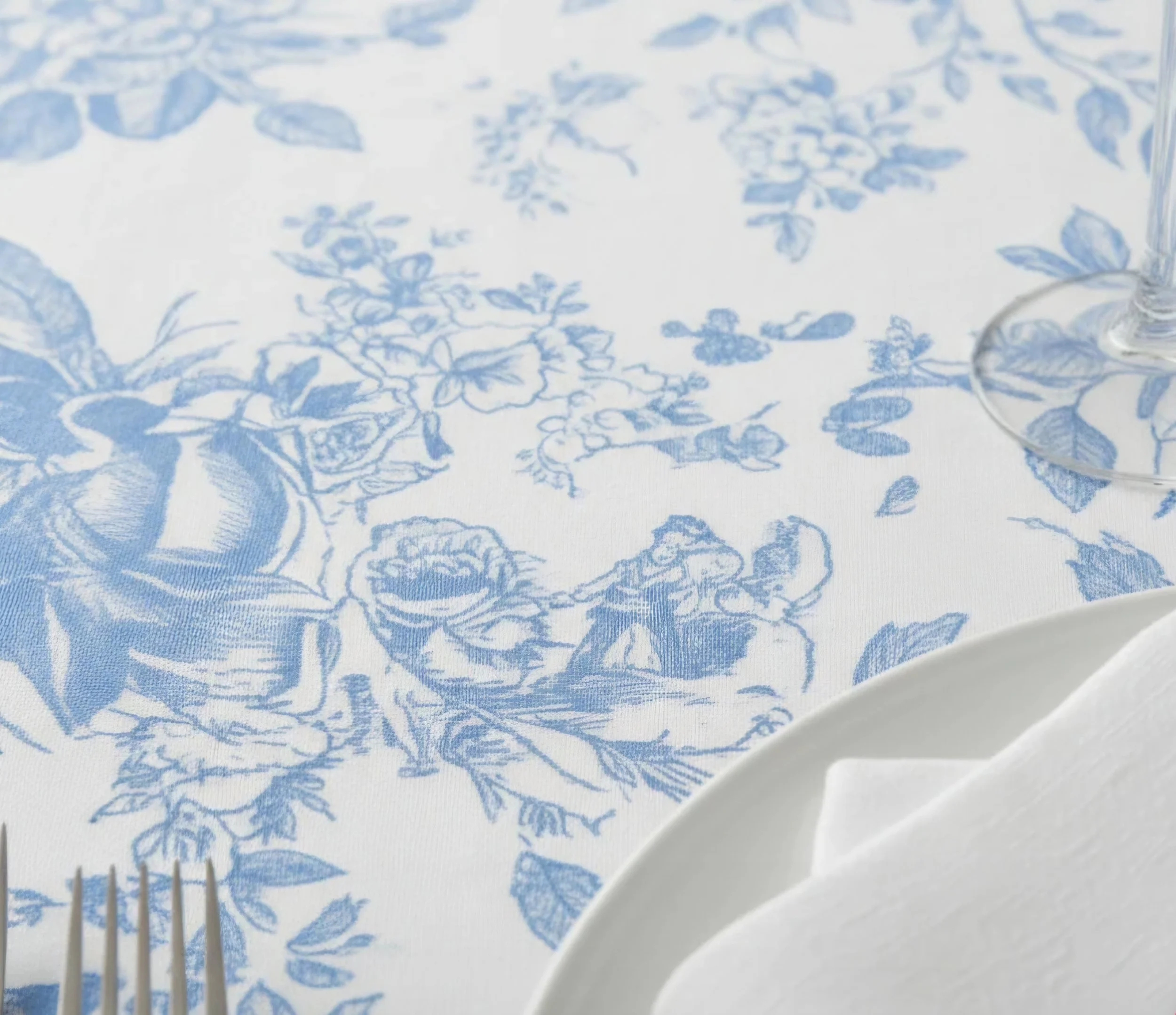 Soft Blue Floral $45
Napkins $3
Available in 108", 120", 132", 90X156"
