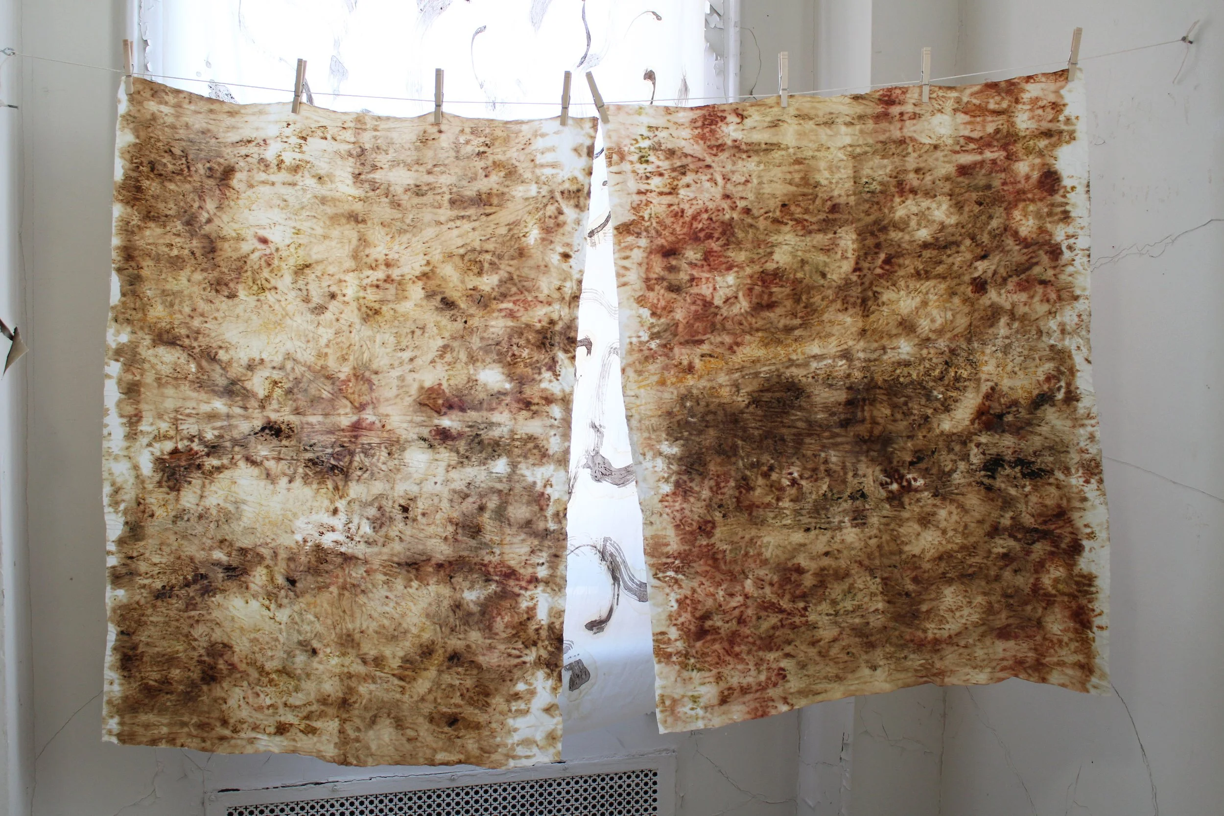 AnkhLave Artist Residency on Governors Island : Earth Matter Compost Dyeing process photographs, June 2025