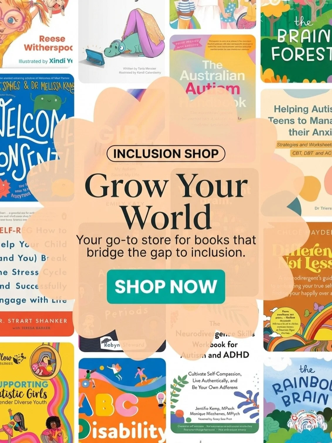 Our Inclusion Shop Library has been restocked + New Arrivals landing weekly 🤗 

Build your inclusive resources at home, school or your workplace. 

Shop -
Children&rsquo;s Books
Lived Experience perspectives and biographies 
Parenting books
Professi