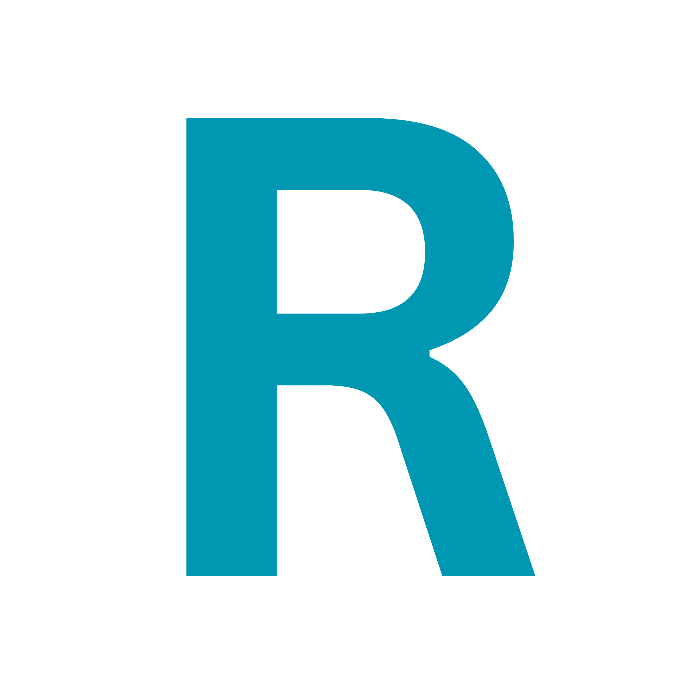 Logo featuring a large black letter 'D' with a teal curved shape forming part of the letter.