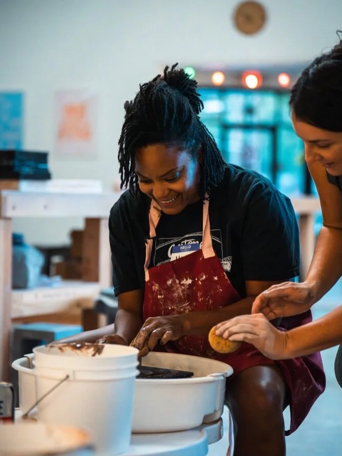 Only 2 spots left for our One-Time Wheel Class this Saturday from 2:30-4:30pm at @ceramigos_austin 🤲🖌️ 

In this beginner-level class, you&rsquo;ll learn how to center clay, pull walls, and create a bowl you can decorate and keep! 

Class link in b