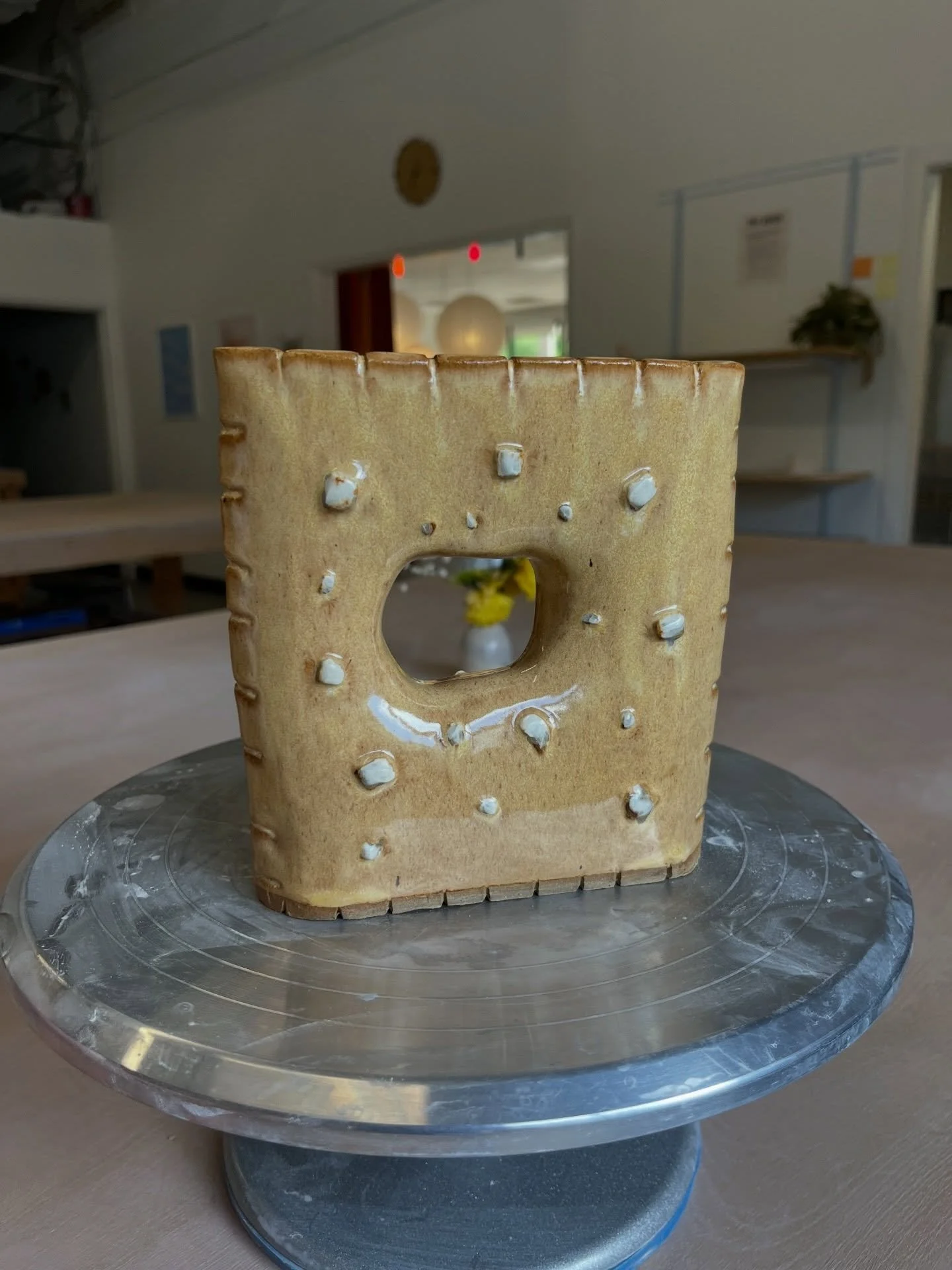 Baked to perfection 🧀🔥

Our @cheezit is ready for snack time! 

&mdash;
#ceramicartist #ceramicsculpture #cheezit #austinartist #atx