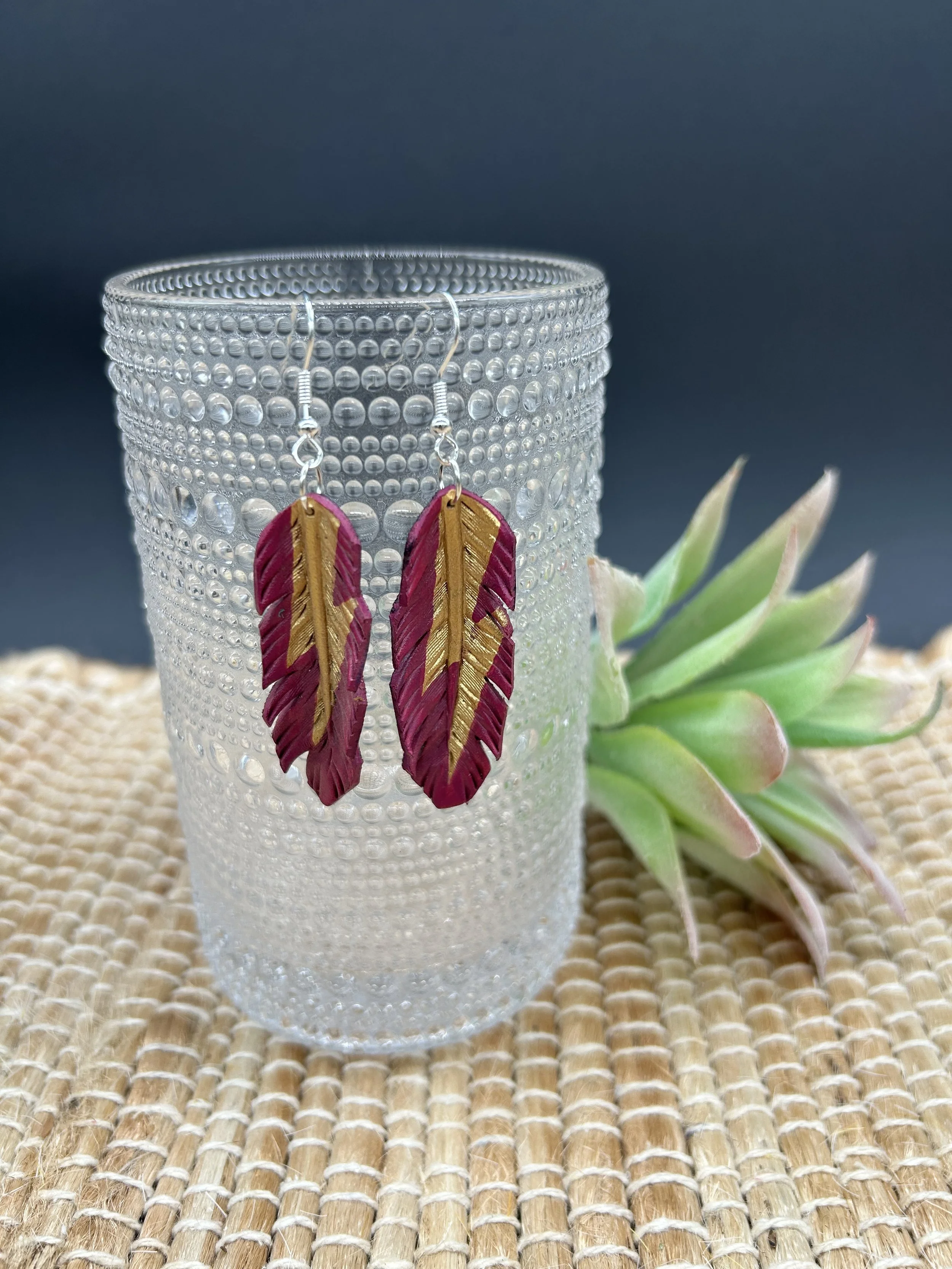 Small Aina (EYE-NUH) Feather Earrings