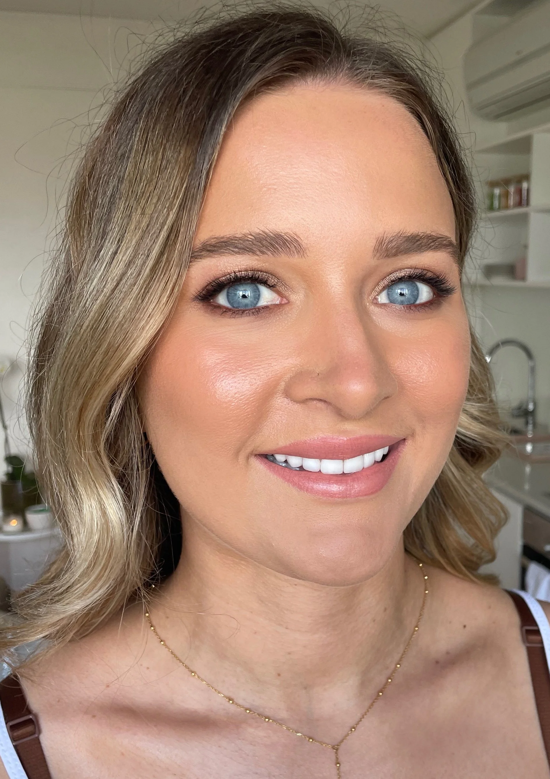 Close up of young woman from Geelong who has just had eye makeup applied by a professional make up artist