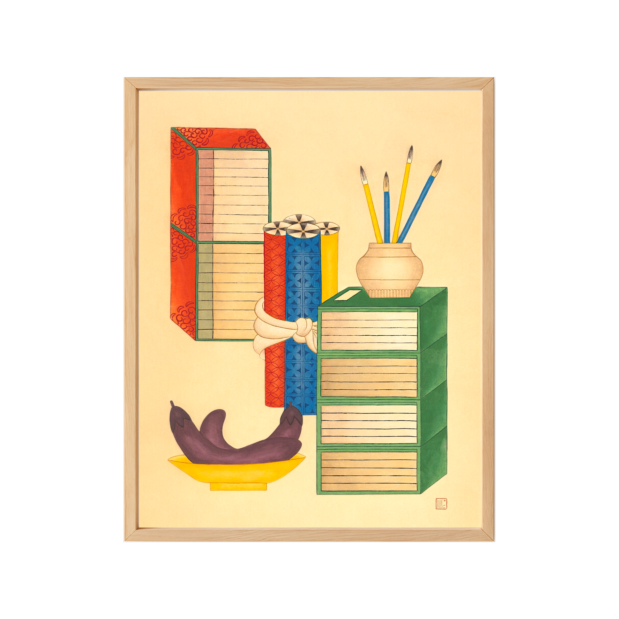 Books wIth Eggplants - framed.png
