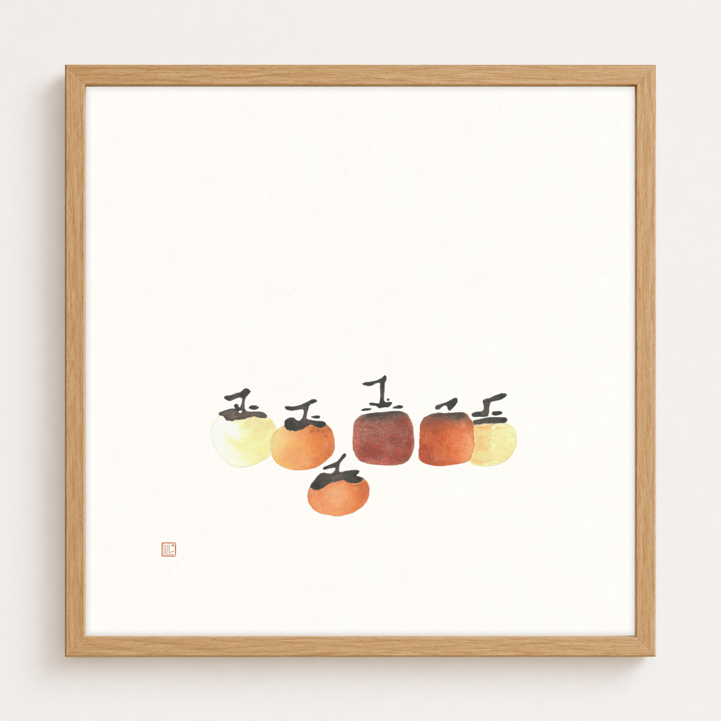 Six Persimmons 10x10" Print