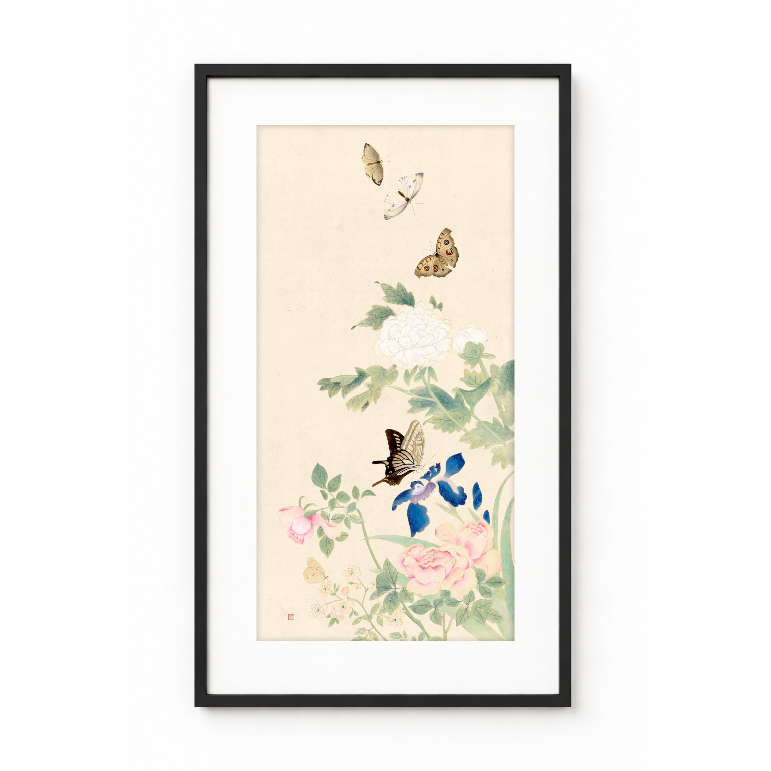 Flowers and Butterflies II 12x24" Print