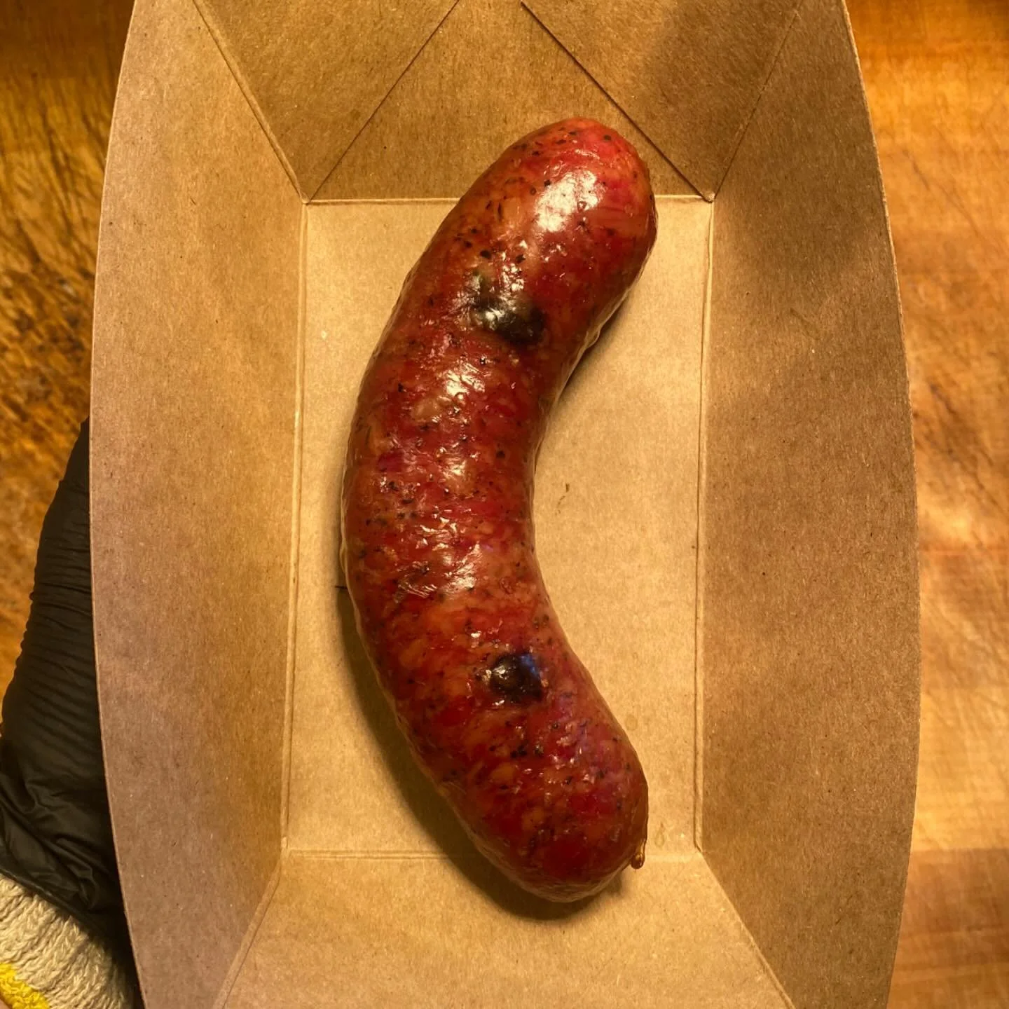 Reminder: We&rsquo;re closed today. 🎄

We&rsquo;ll be back Saturday&ndash;Monday &mdash; and this Monday will be our last Monday service ever.
So come on &amp; see us 🤠

Pictured: December sausage of the month Maple Blueberry Link

#SupportLocal #O