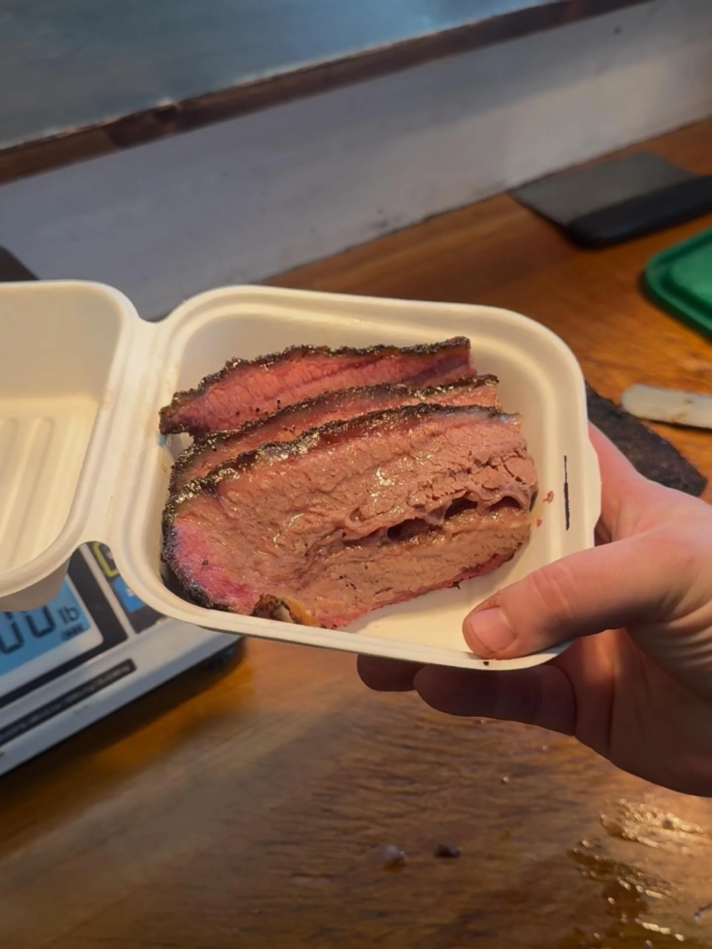 What the brisket has been looking like lately 👀
It&rsquo;s Saturday! So burnt ends are on the specials board 11-7 today! (Or while the burnt ends last) 
🌅