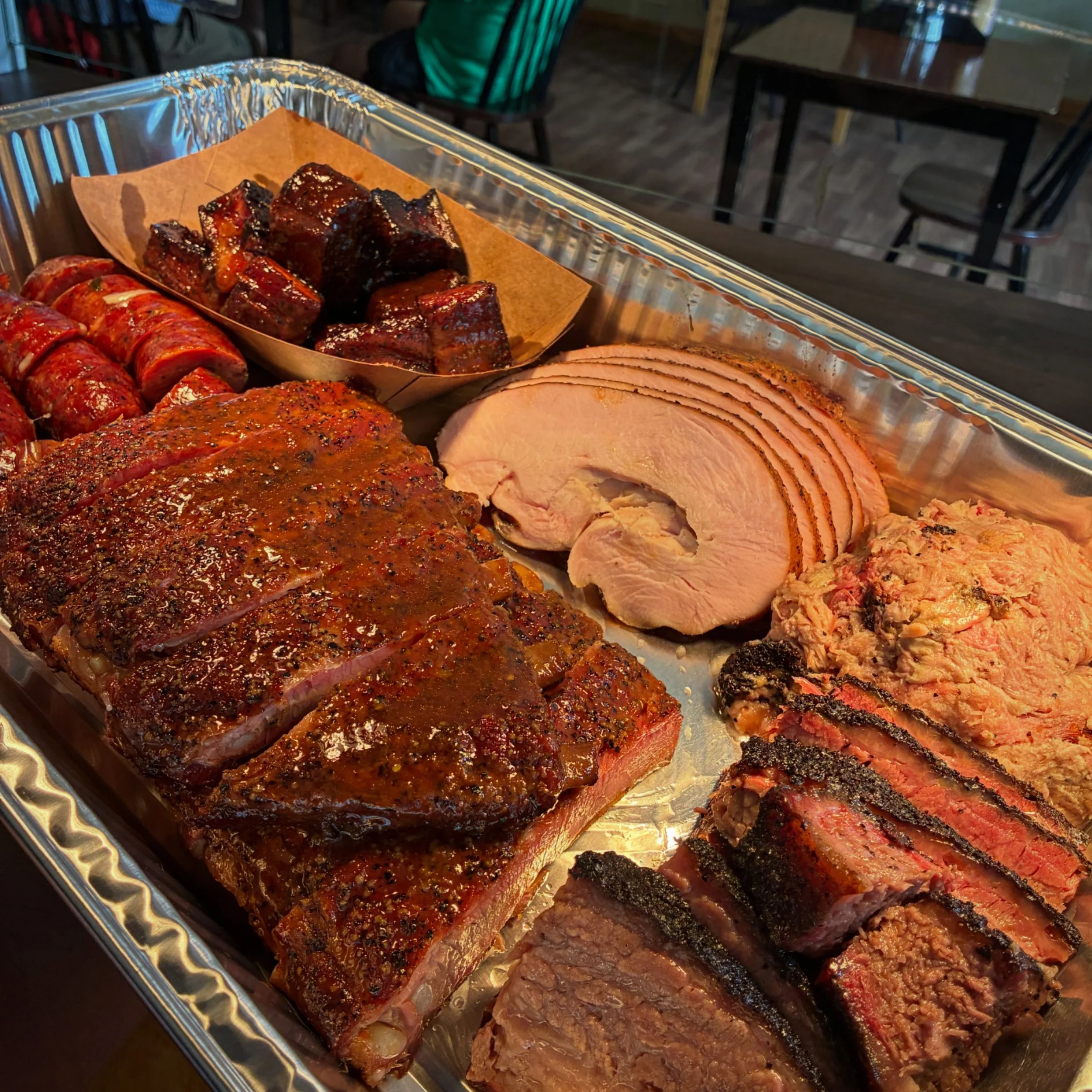 You CAN have it all. We have 2 pans of fresh burnt ends coming off the smokers this morning along with the normally scheduled potato day &amp; full menu. Last day for Hatch n Cheese on the cutting block. Be on the lookout for Hatch @thebuttebakeryall