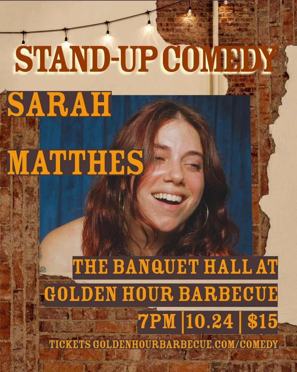 Sarah Matthes is an Austin-based comedian, poet, writer, and storyteller who knows a thing or two about finding the funny in real life.
She created PUPA, a weekly storytelling show at East Austin Comedy Club where performers turn personal stories int