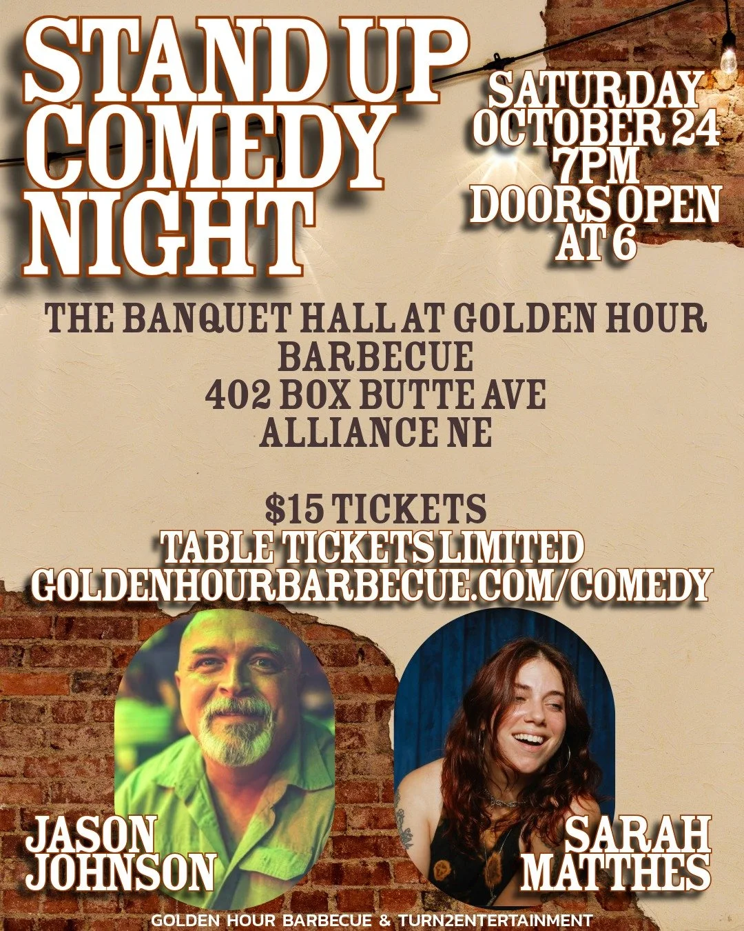 If you've been saying, "We should go to comedy," this is your sign to get your tickets. 
&bull; Doors open at 6PM
&bull; Show starts at 7PM
&bull; $15 tickets 
TABLE TICKETS ARE LIMITED- Reserve yours now! 
Get tickets online at goldenhourb