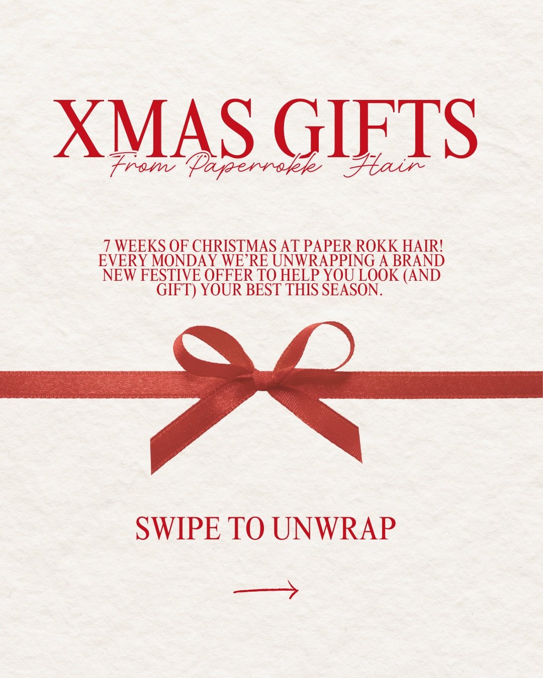 Swipe to unwrap, the perfect pre Christmas refresh! ✨

 
Toner Refresh 🎄
Your fresh-from-the-basin glow, but make it festive.
This week only, treat your colour to a luxe toner refresh and step into Christmas with your glossiest hair yet. ✨