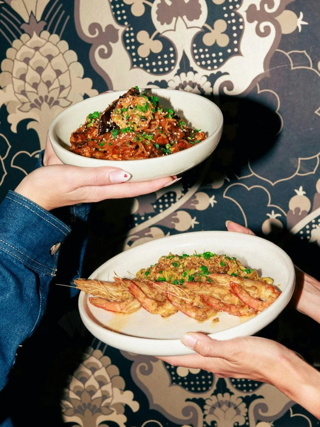 Hot, crispy, garlicky and very hard to share ~ Best Ever Spicy Eggplant &amp; Crispy Tofu and Tiger Prawns &amp; Garlic Pepper Noodles are doing what they do best 🌶️🍤

The kind of combo that disappears faster than you planned 🥢

#itslibertinebaby
