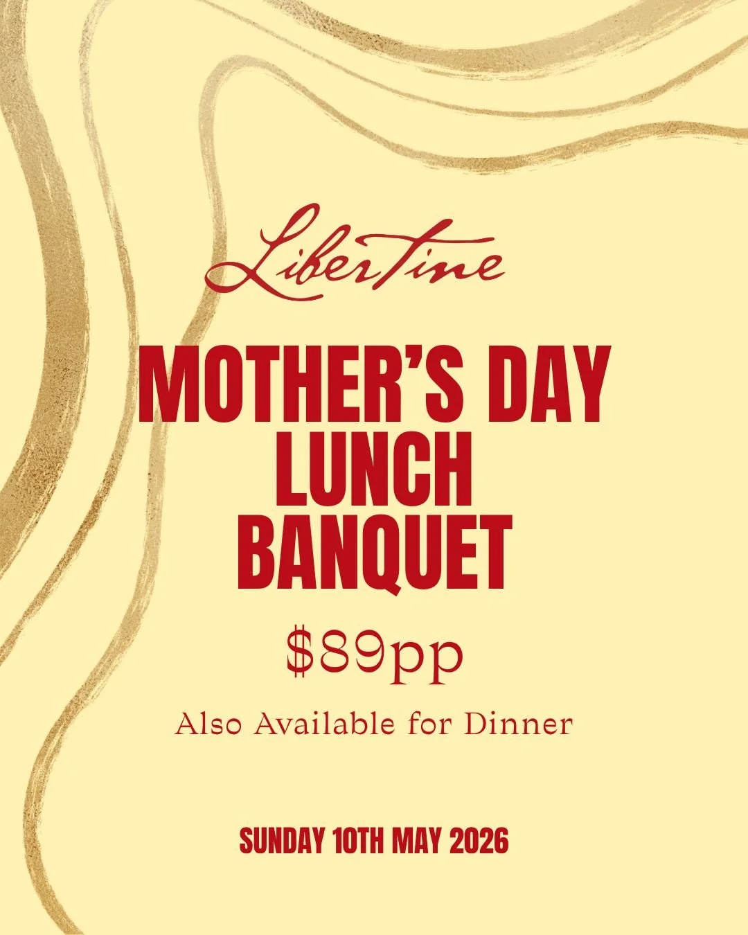 Mother&rsquo;s Day, the Libertine way 💋✨

We&rsquo;re celebrating with a special Mother&rsquo;s Day Lunch Banquet designed for sharing, feasting and making Mum feel like the moment. Bold French-Viet flavours, vibrant plates and a table worth lingeri