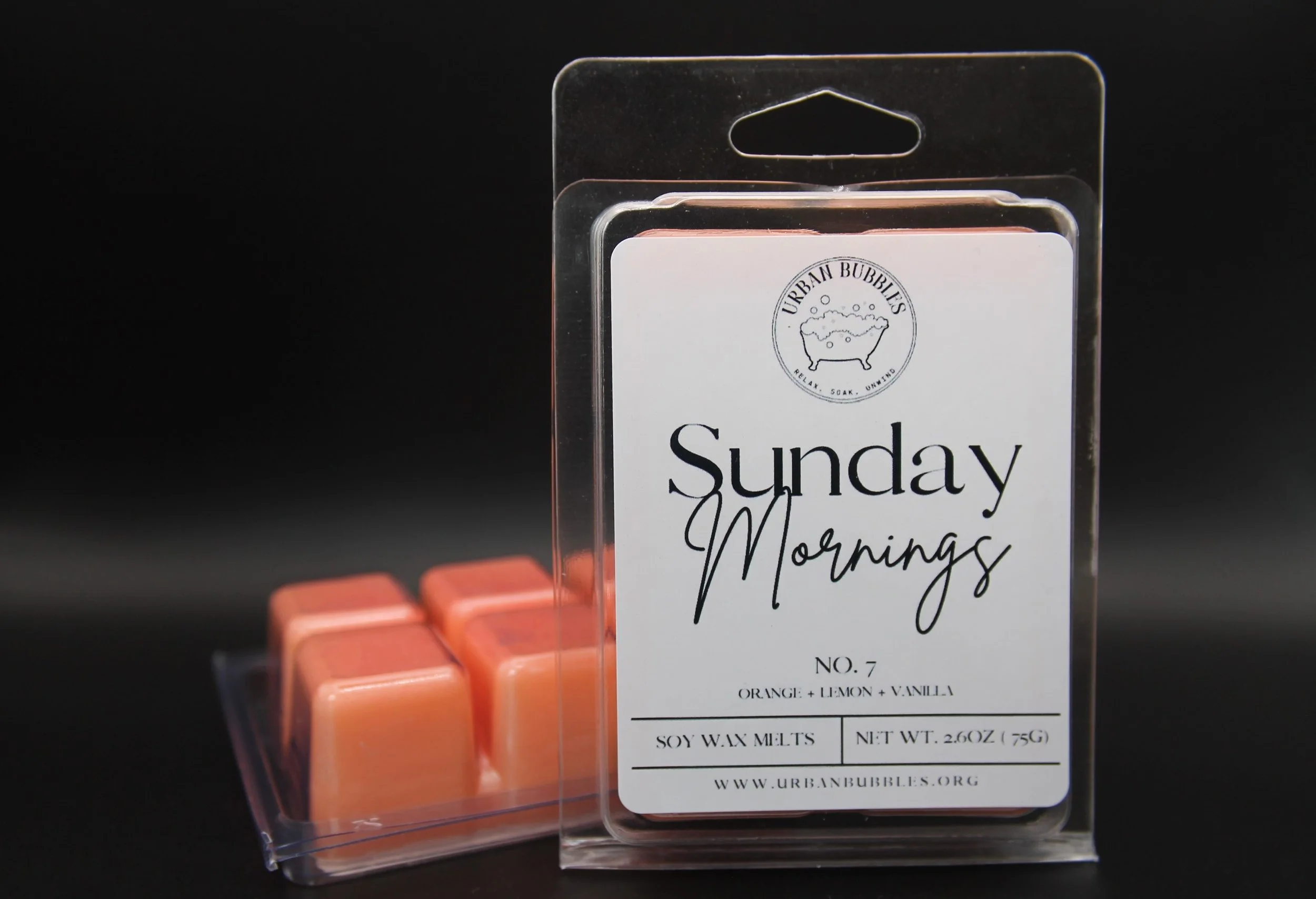 Sunday Mornings Wax Melt with a playful scent of citrus, mixed berries, and vanilla, evoking nostalgia and cheerful vibes.