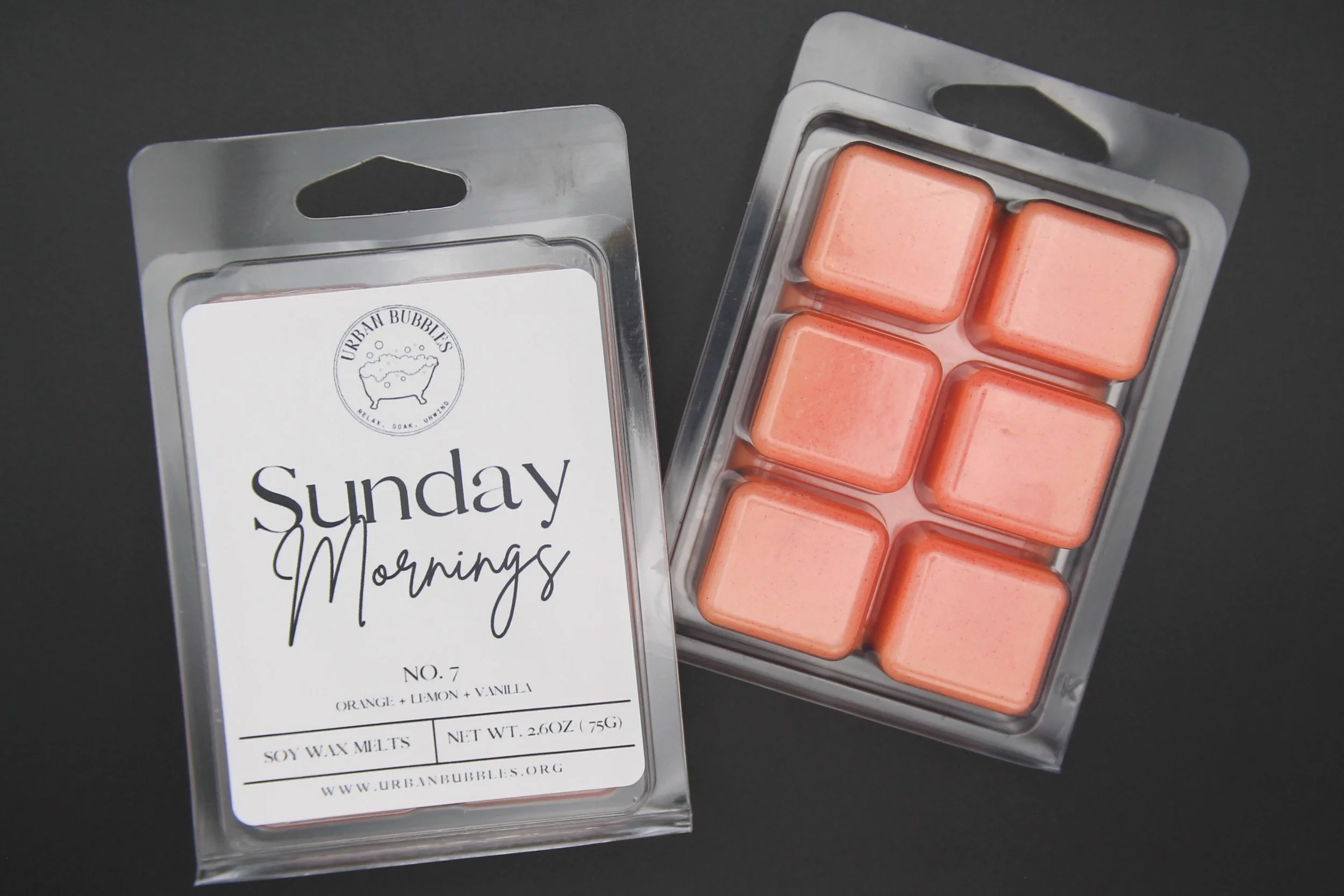 Sunday Mornings Wax Melt with a playful scent of citrus, mixed berries, and vanilla, evoking nostalgia and cheerful vibes.
