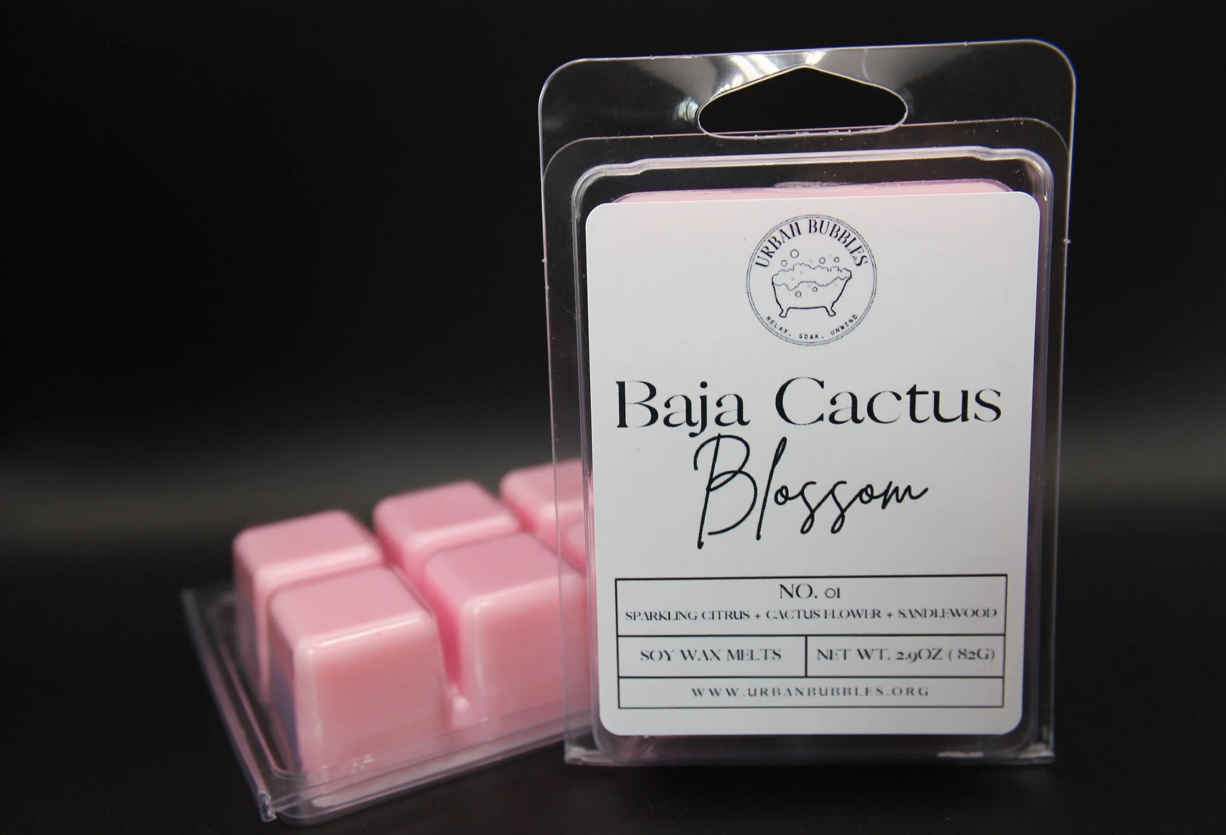 Baja Cactus Blossom Wax Melt with an exotic blend of floral, green, and fruity notes, evoking the serenity of Baja’s sunlit deserts.