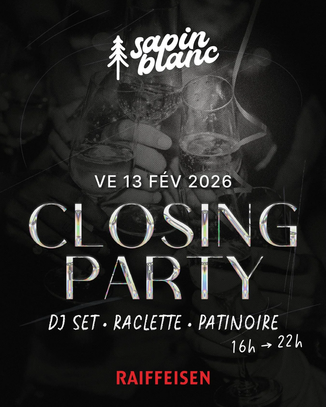 Ok les amis&hellip; Vendredi, c&rsquo;est la derni&egrave;re 🥹🔥

L&rsquo;ultime night de la saison &agrave; Sapin Blanc. Et on vous a pr&eacute;par&eacute; un programme du chef !

Raclette, DJ set, planchettes, patinoire, vin chaud, ski-shots, cold