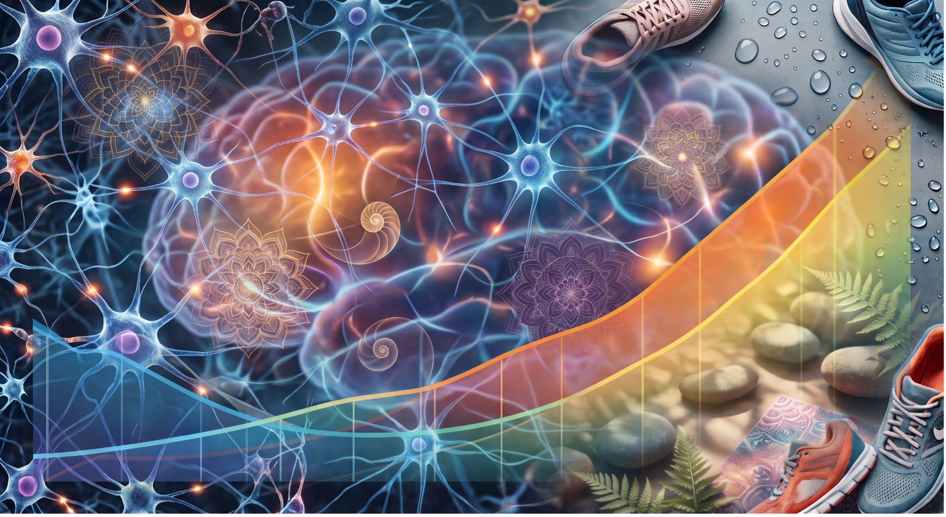 Darstellung der Wirkung von Bewegung auf die Psyche und biochemischer Prozess im Gehirn