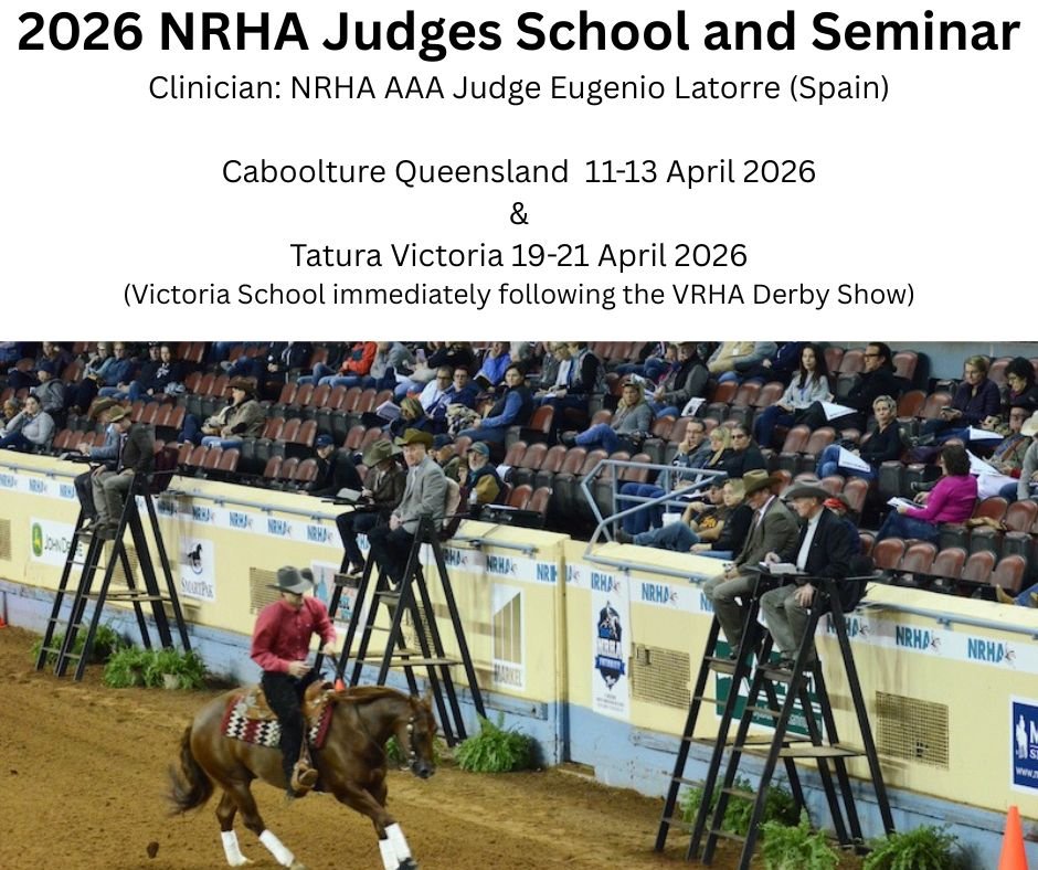 NRHA Judges School & Seminar – 2026  Clinician NRHA AAA Judge Eugenio Latorre (Spain)
