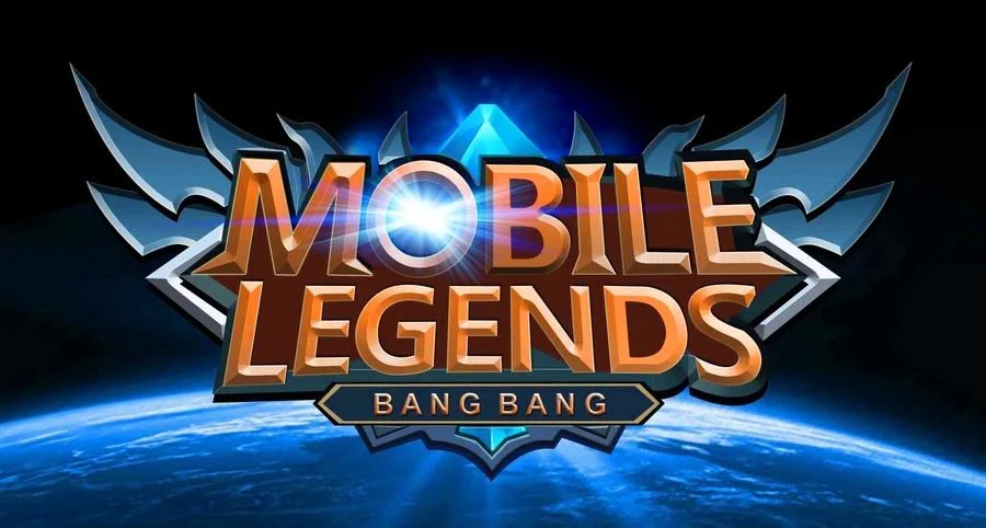 Logo of Mobile Legends game with a celestial background.