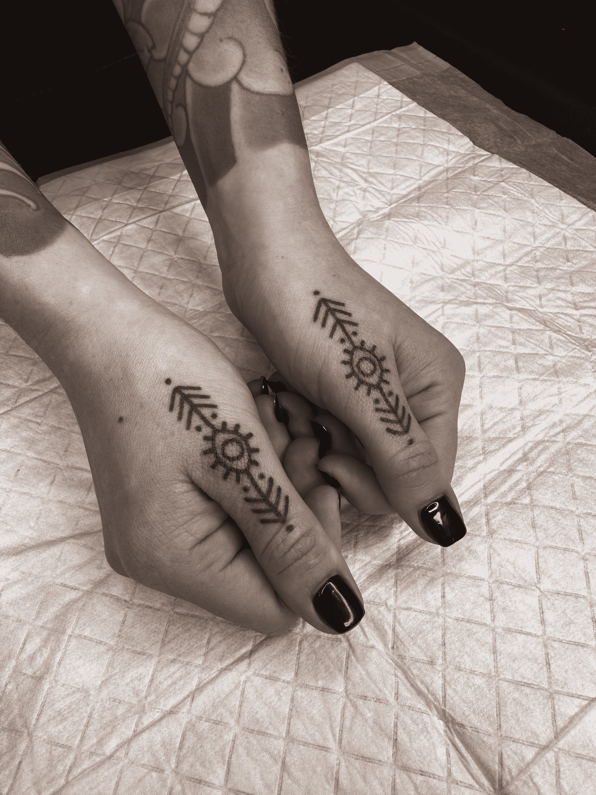 Jurrah Clarita, Kappi Marks, Studio Sunny, handpoked tattoos Sydney, hand poked markings, Filipino tattoos, batek, batok, tatak, magick sigils, intentional markings, women-owned studio space, Pyrmont Sydney NSW