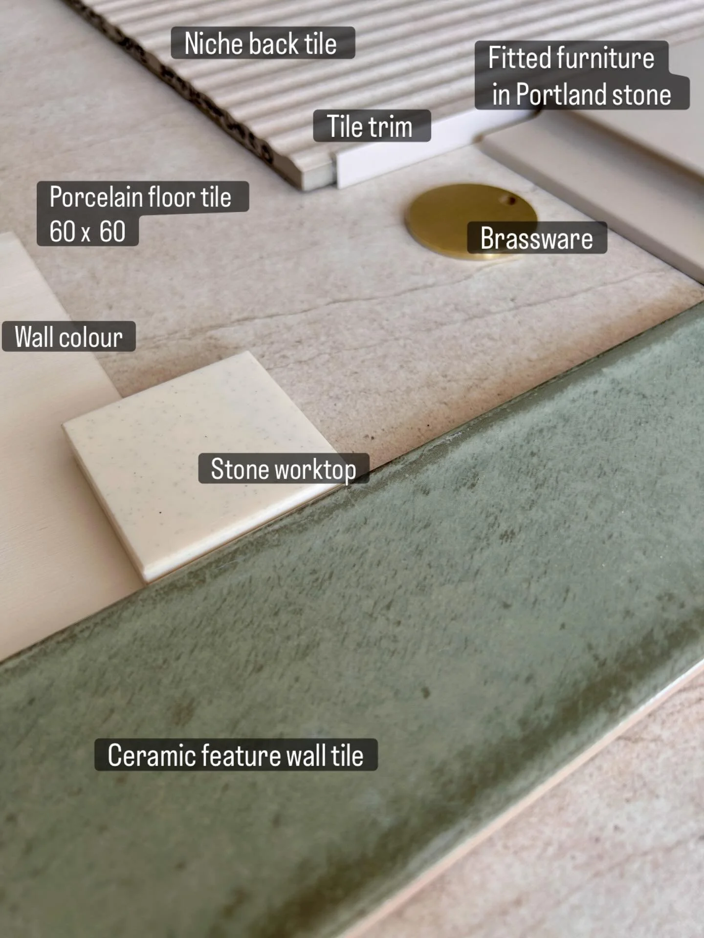 I&rsquo;ve been working on an ensuite bathroom design this month. The scheme centres on a calm palette, natural finishes and subtle texture - to create a space that feels relaxing and cohesive. The brushed brass detail adds warmth and a sense of luxu