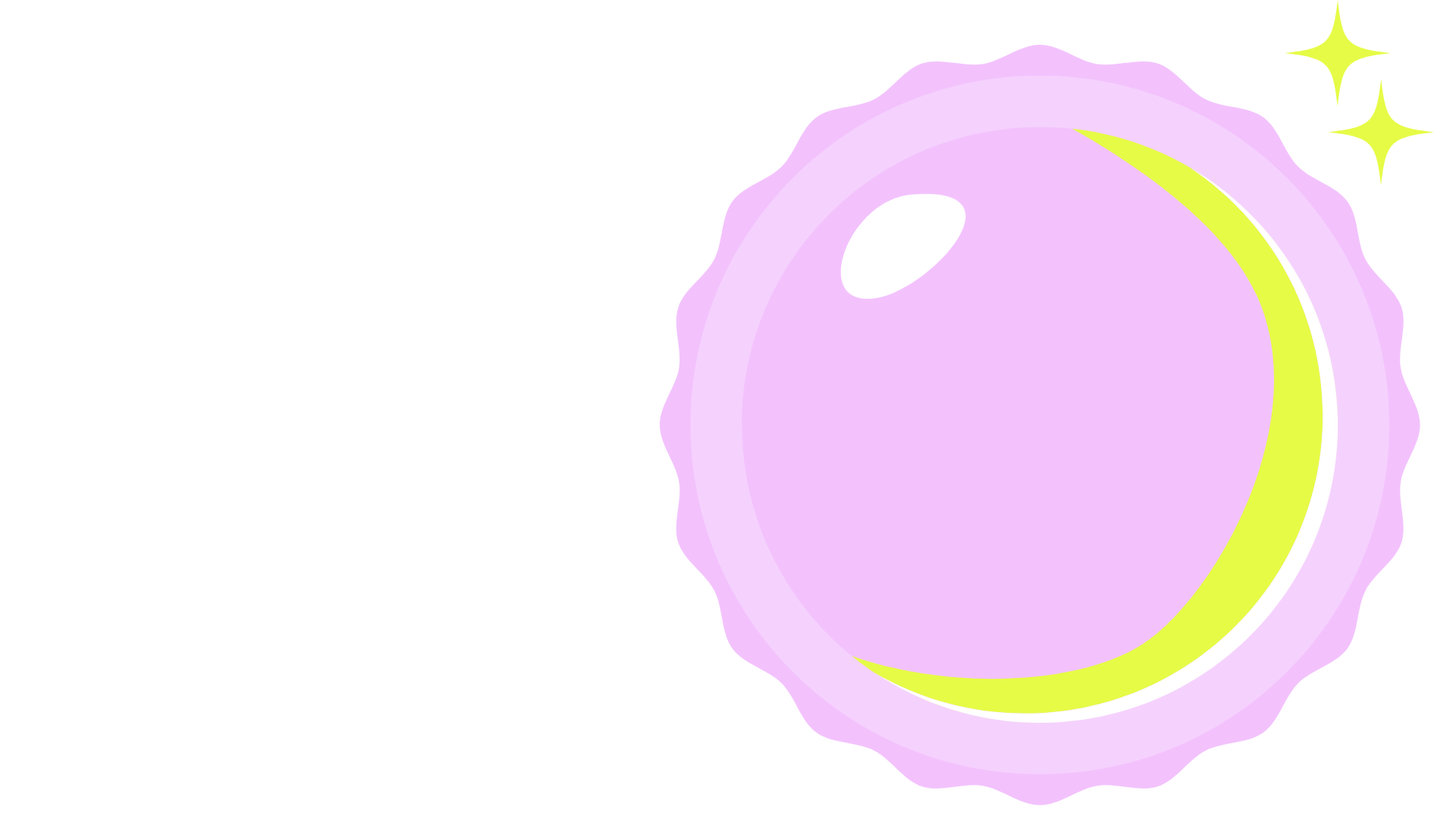 Illustration of a purple egg cell with a crescent moon and sparkles, symbolising egg quality and fertility