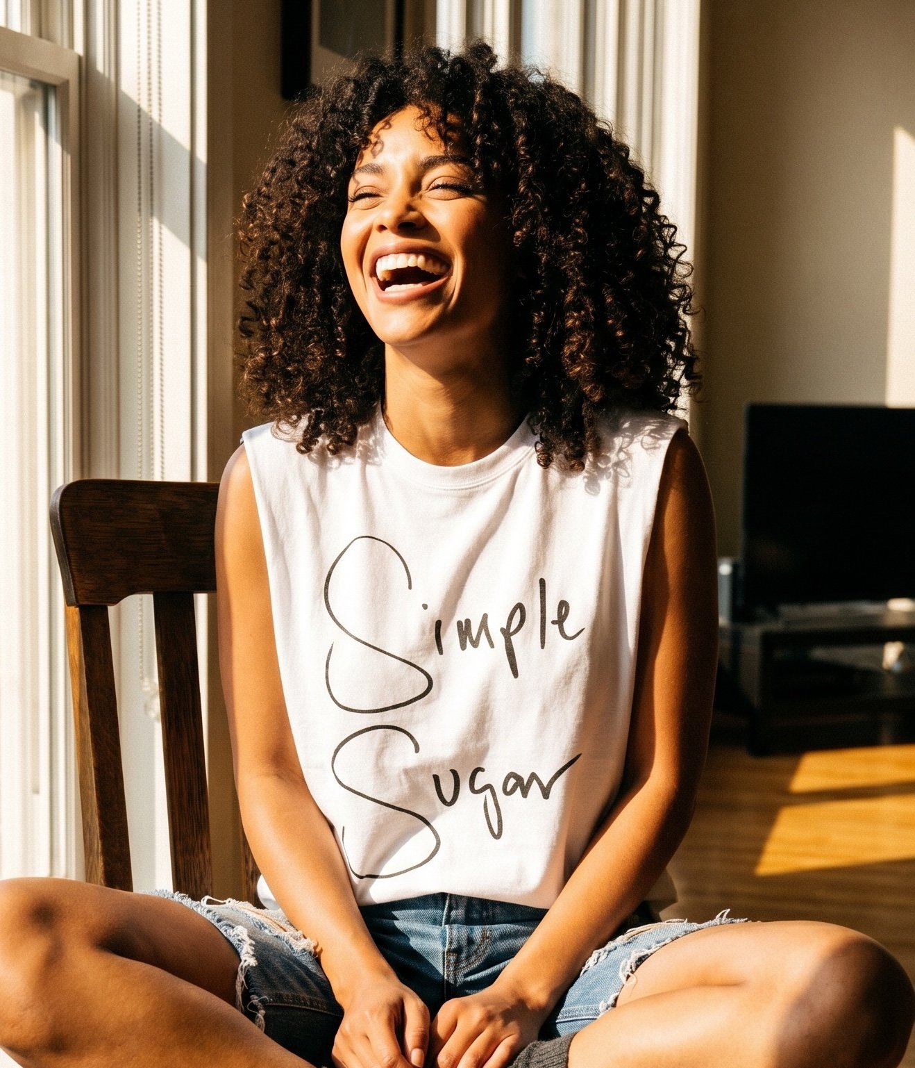 Raw Edge Cotton Tank Top