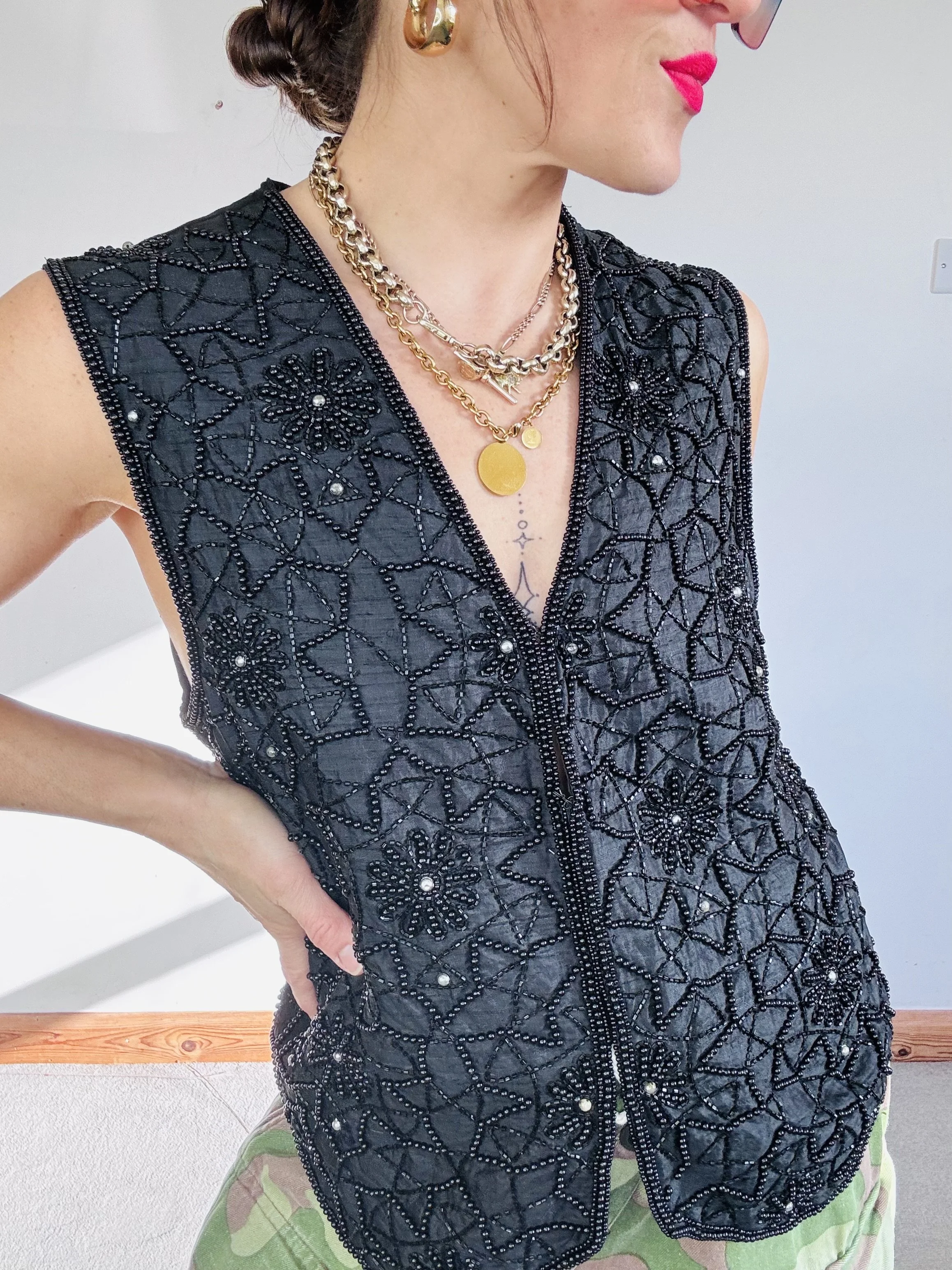 80’s Rafaella beaded waistcoat