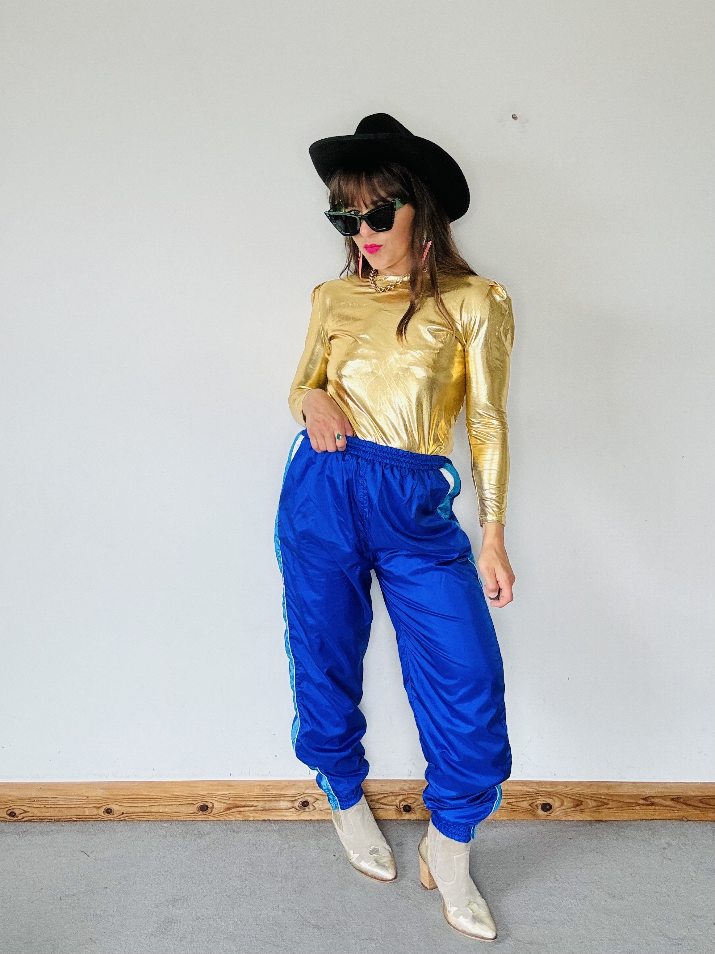 The best cobalt 80’s shell pants