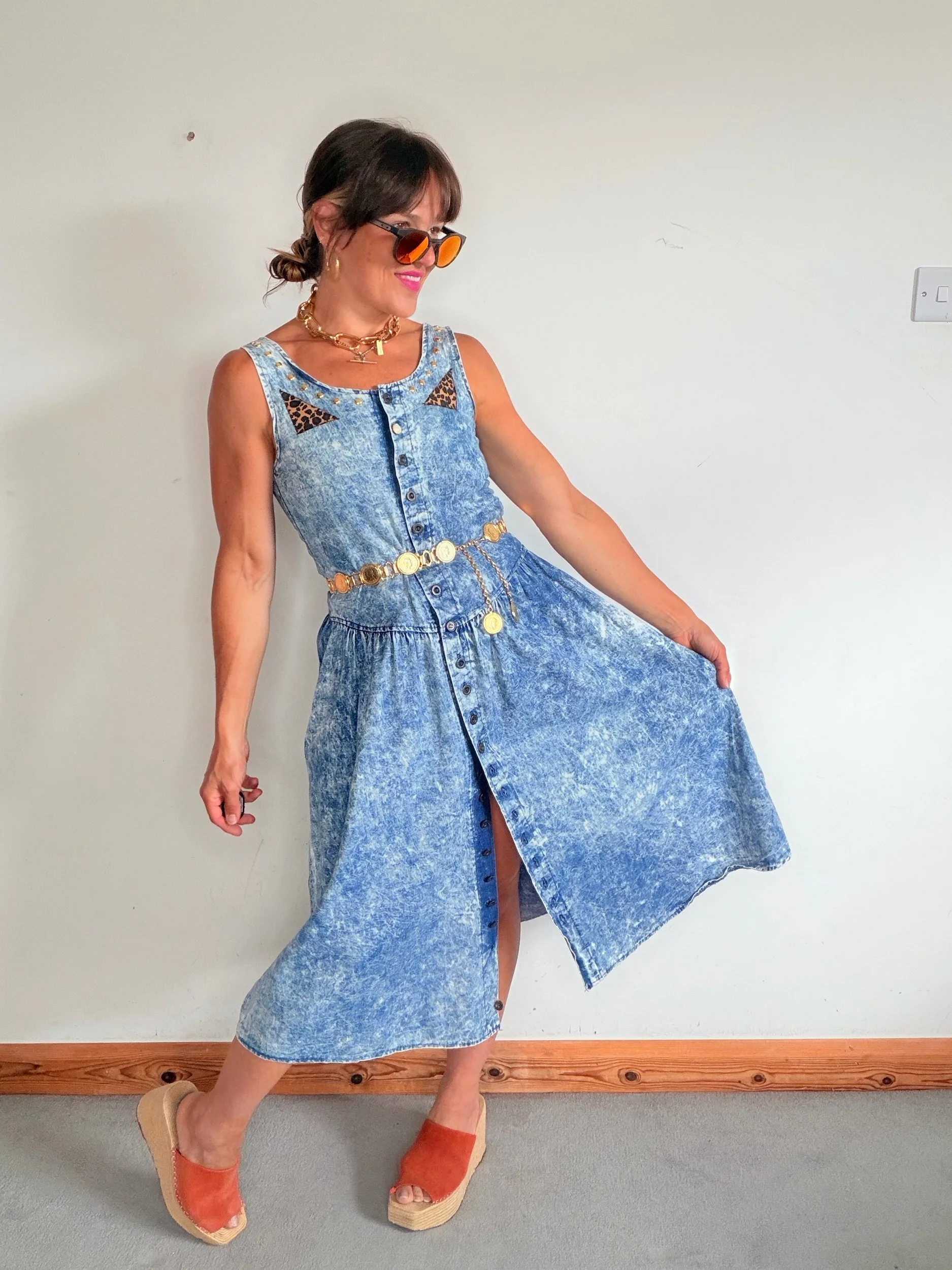 Vintage Circus Custom Acid Wash Denim Dress