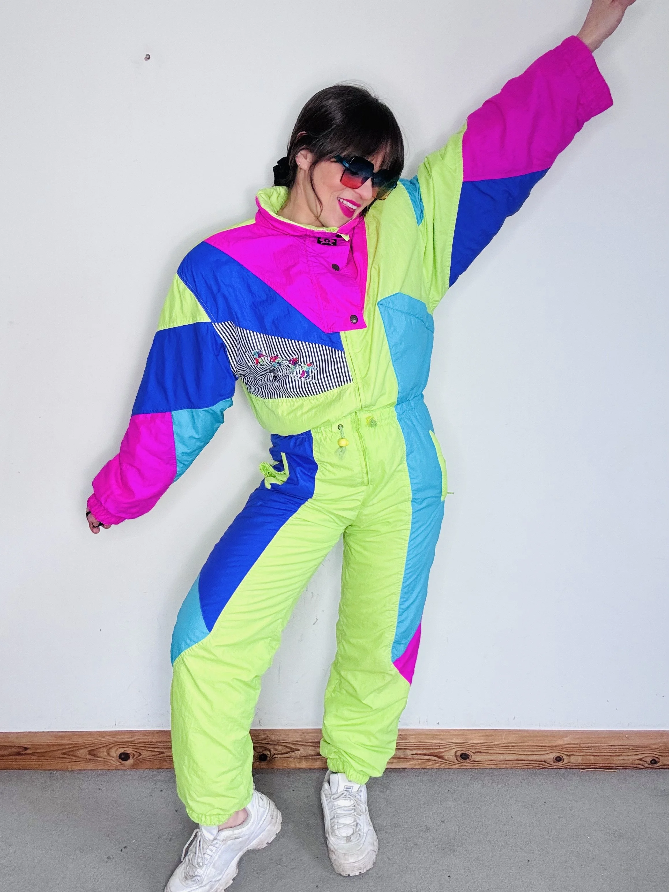 Rare 80’s colour block neon boiler/ski suit
