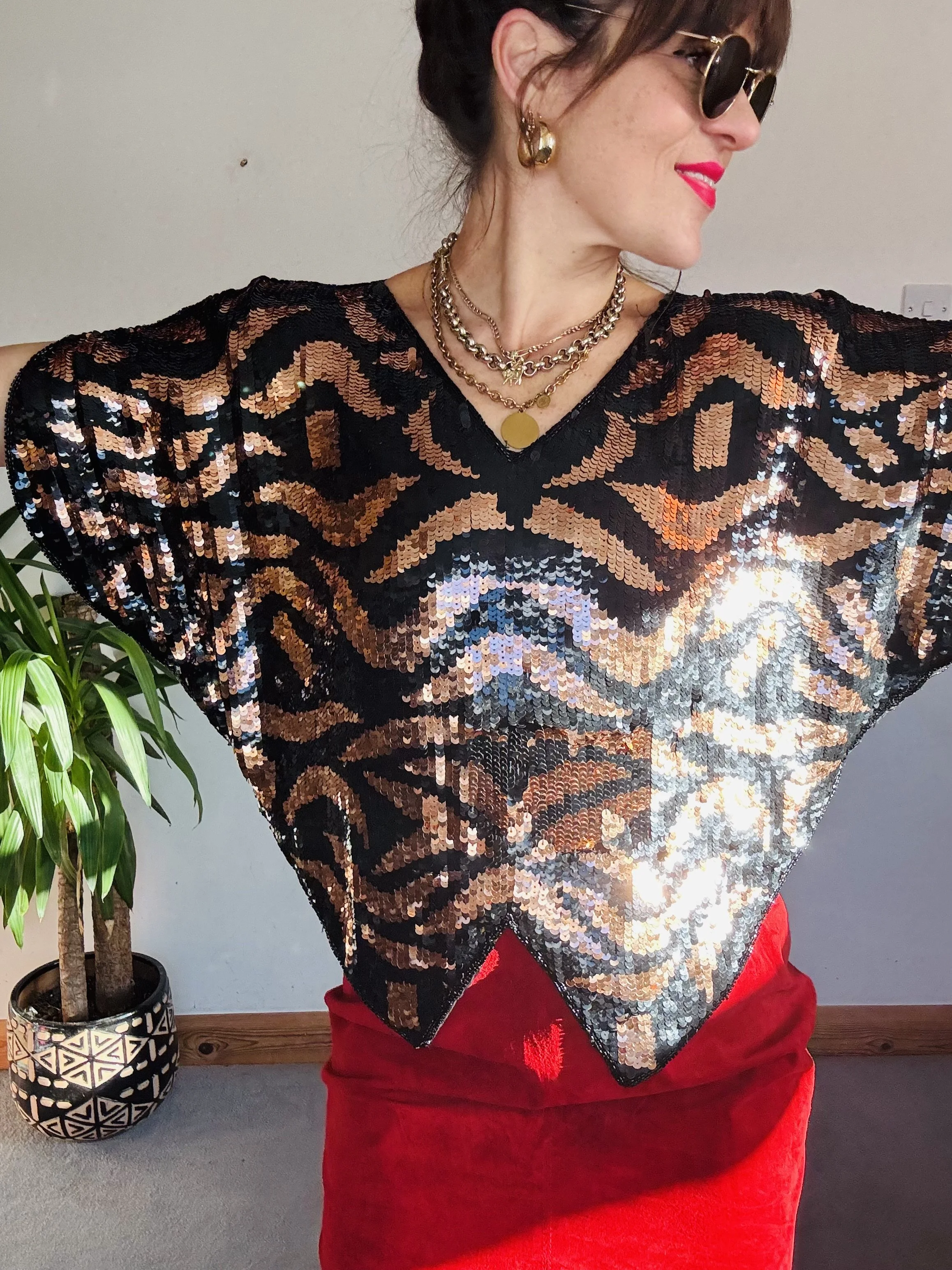 Very special 80’s SUDAL tiger blouse
