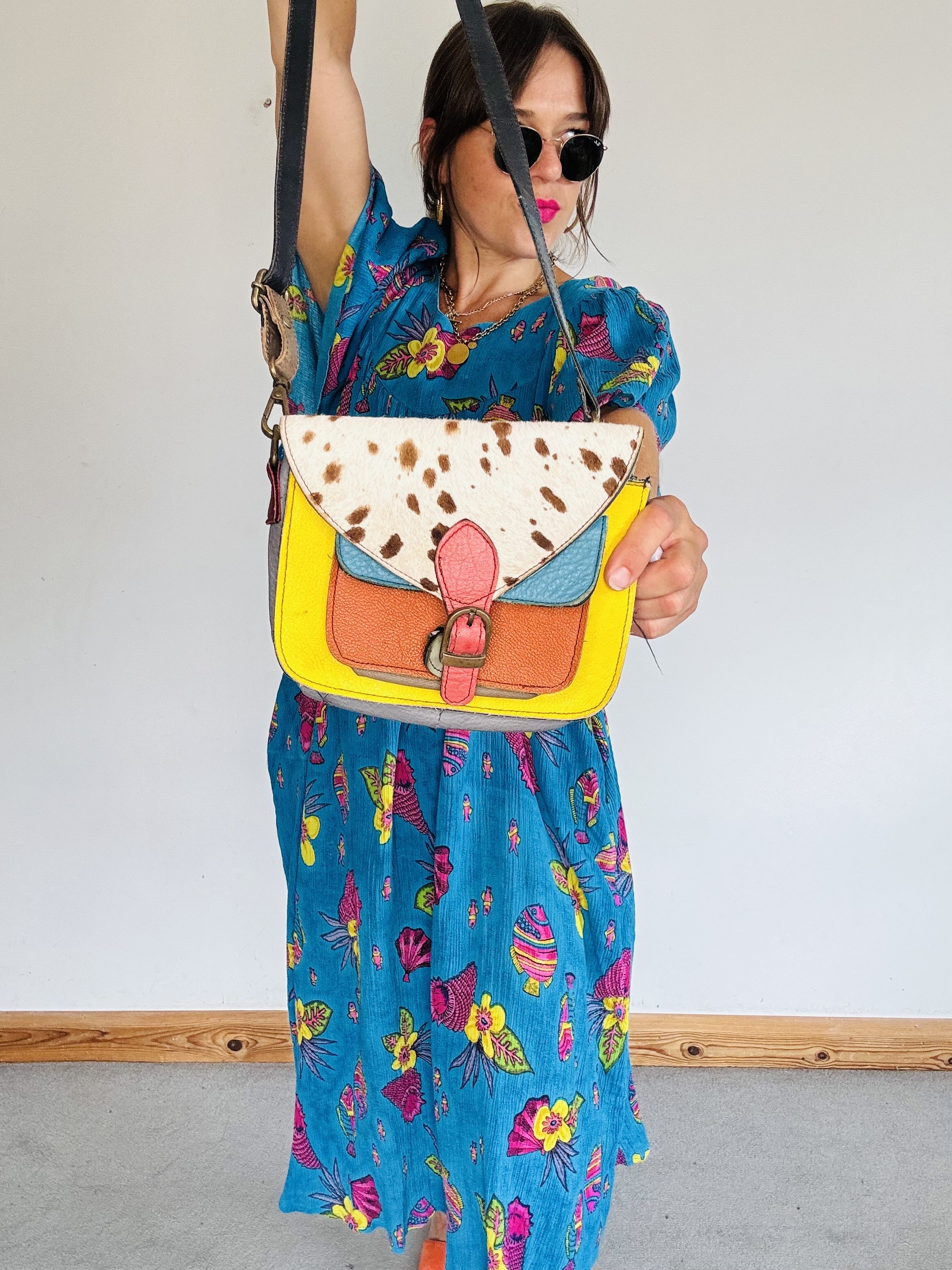 Amazing colourful leather bag