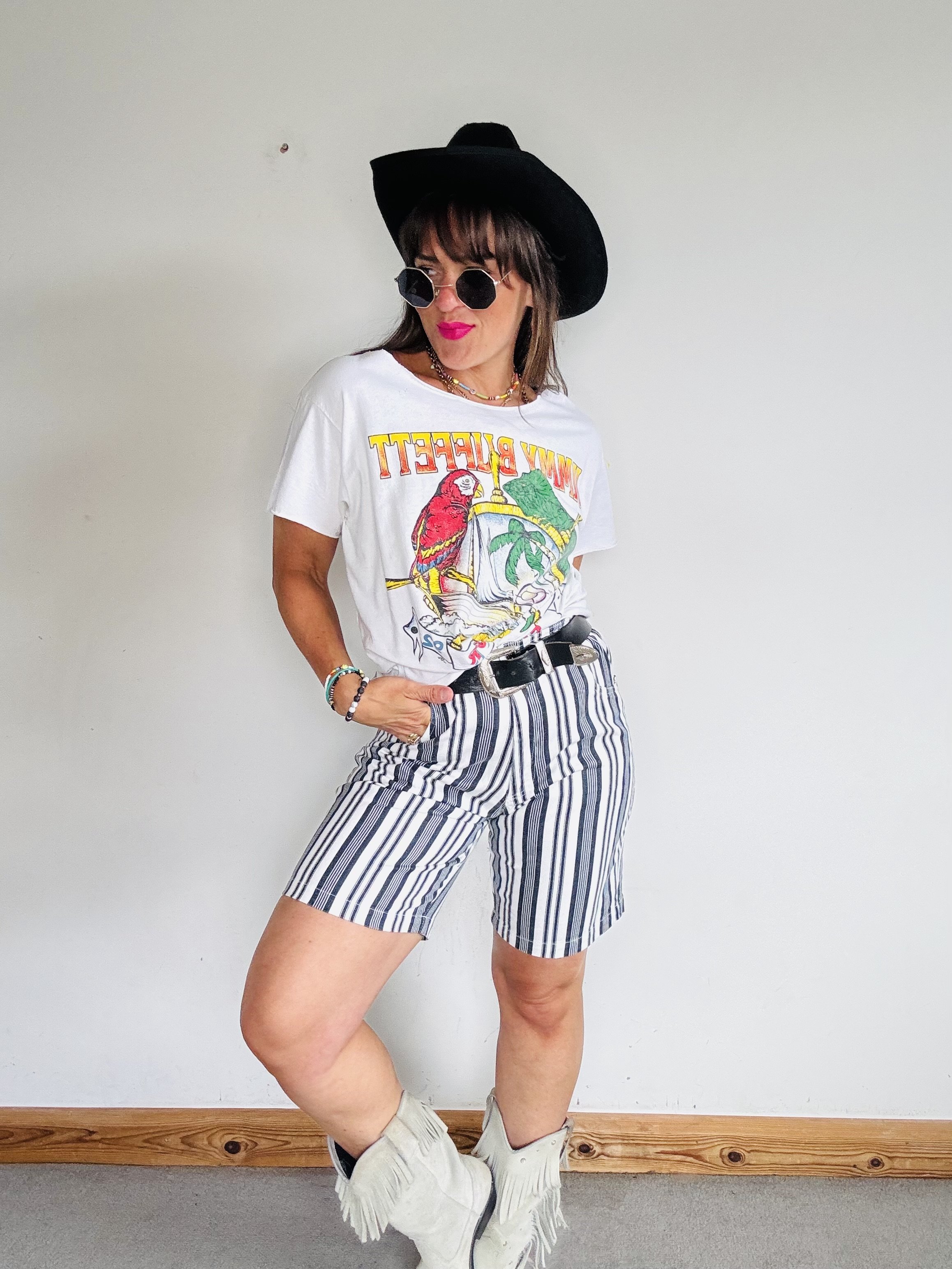 The coolest striped high waist shorts