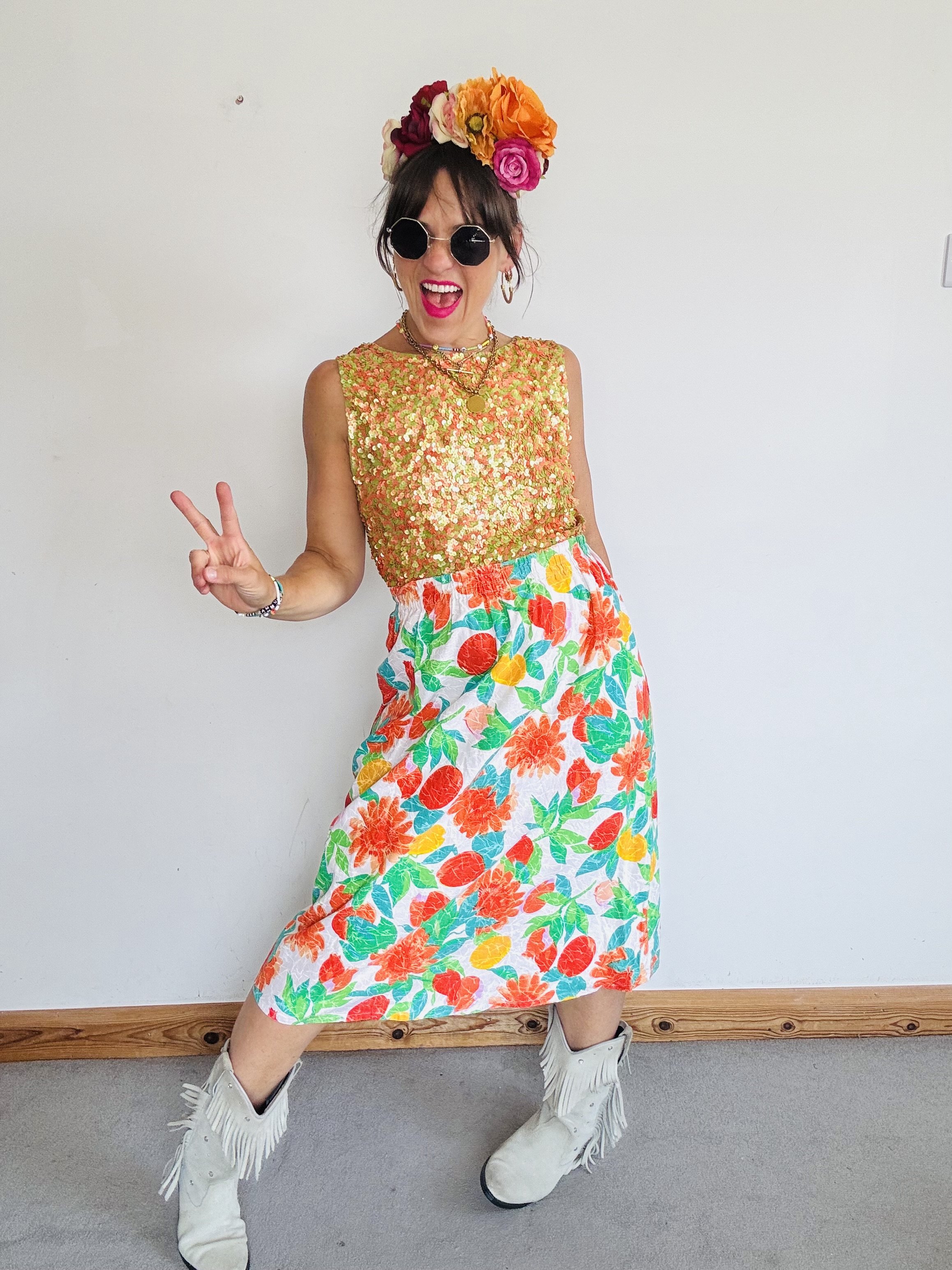 Fruity cotton skirt