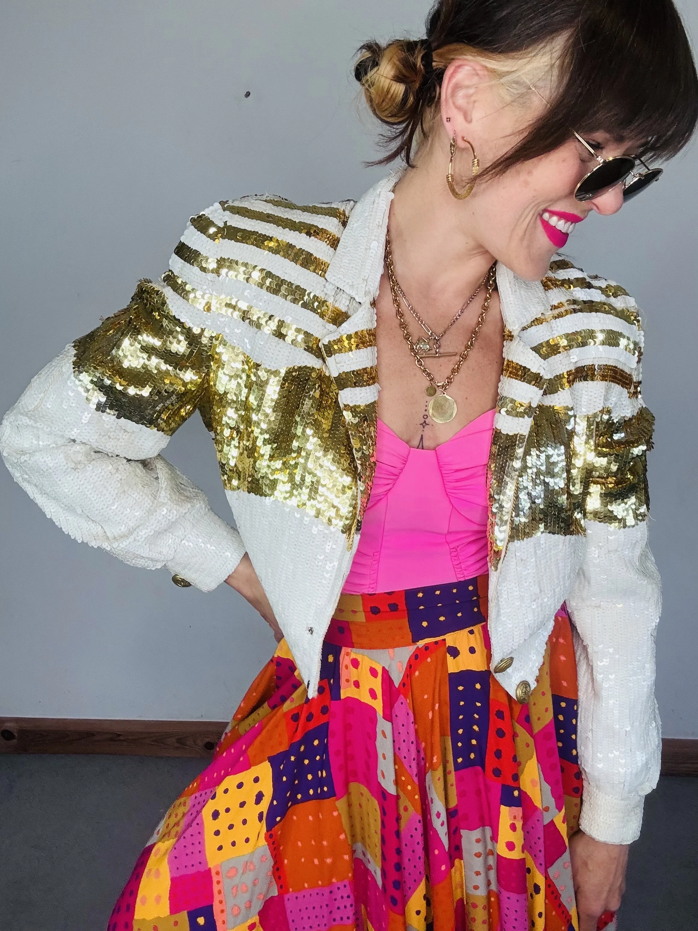 RARE 80’s MODI sequin cropped jacket