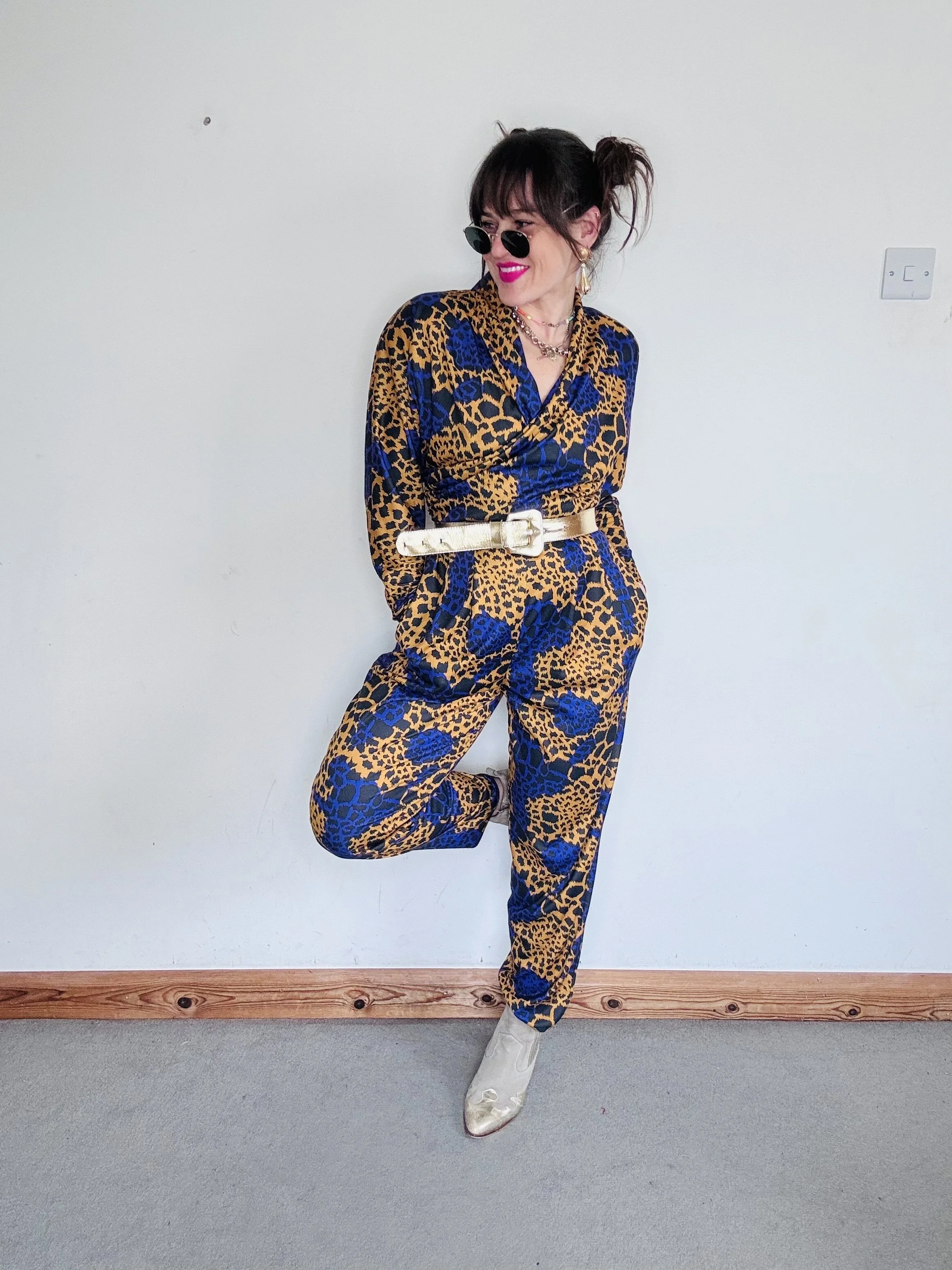 Crazy good 80’s animal jumpsuit