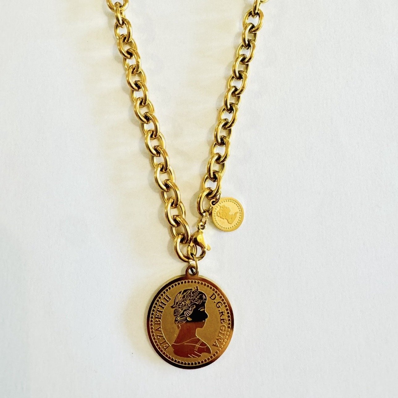 Gold plated coin necklace