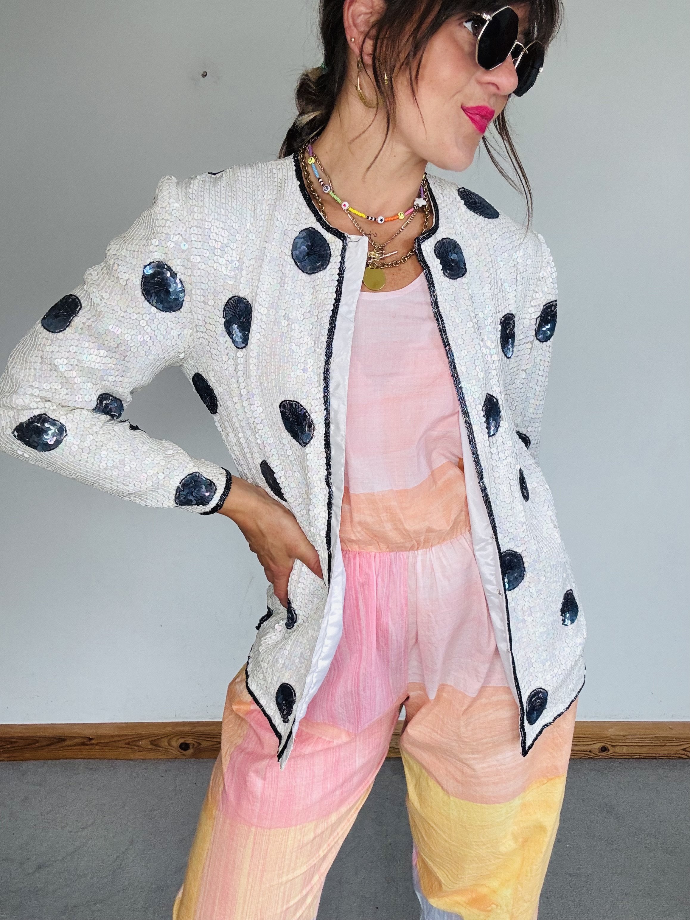 Stunning Italian polkadot sequin jacket