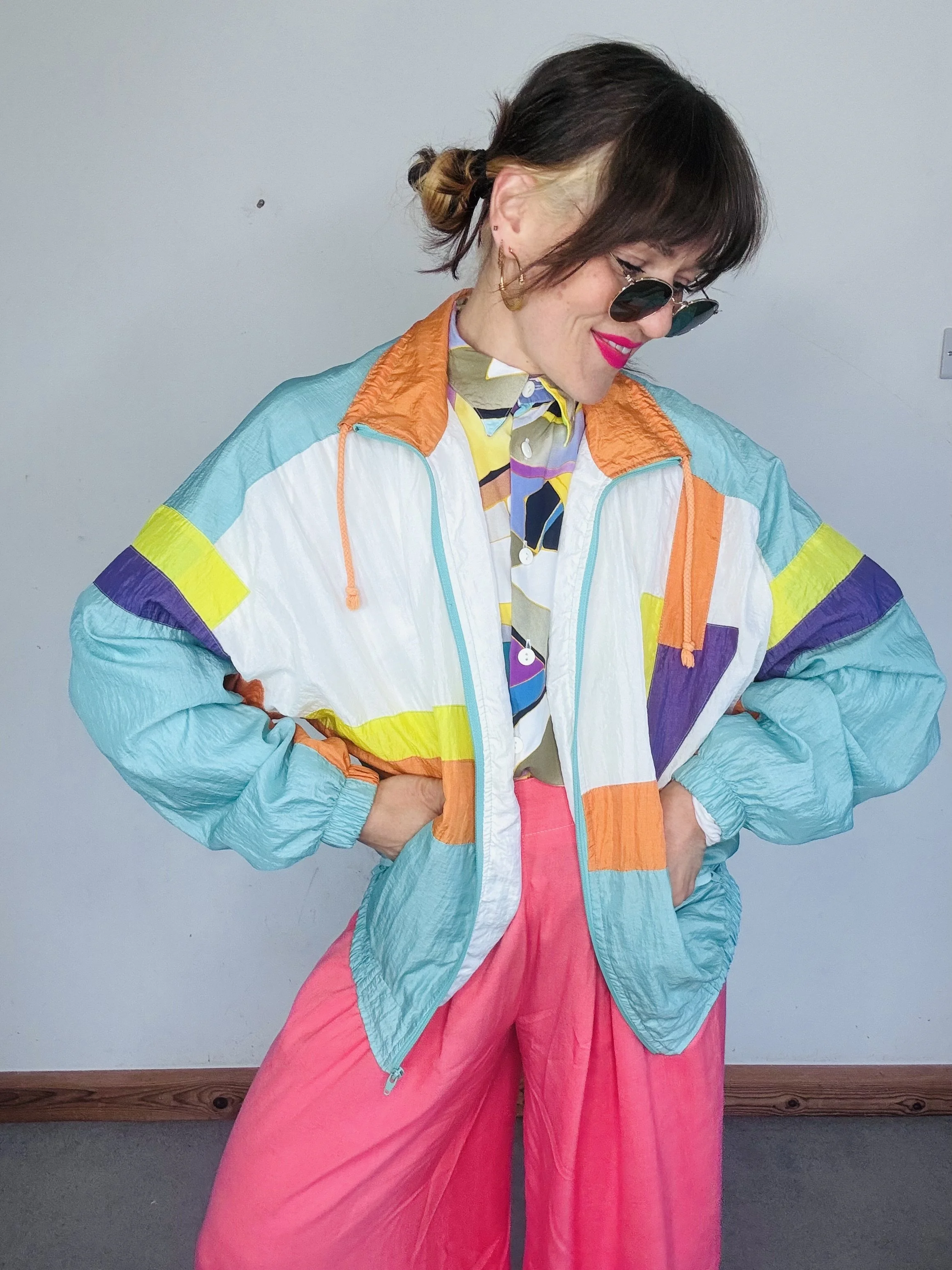 Colour block shell jacket
