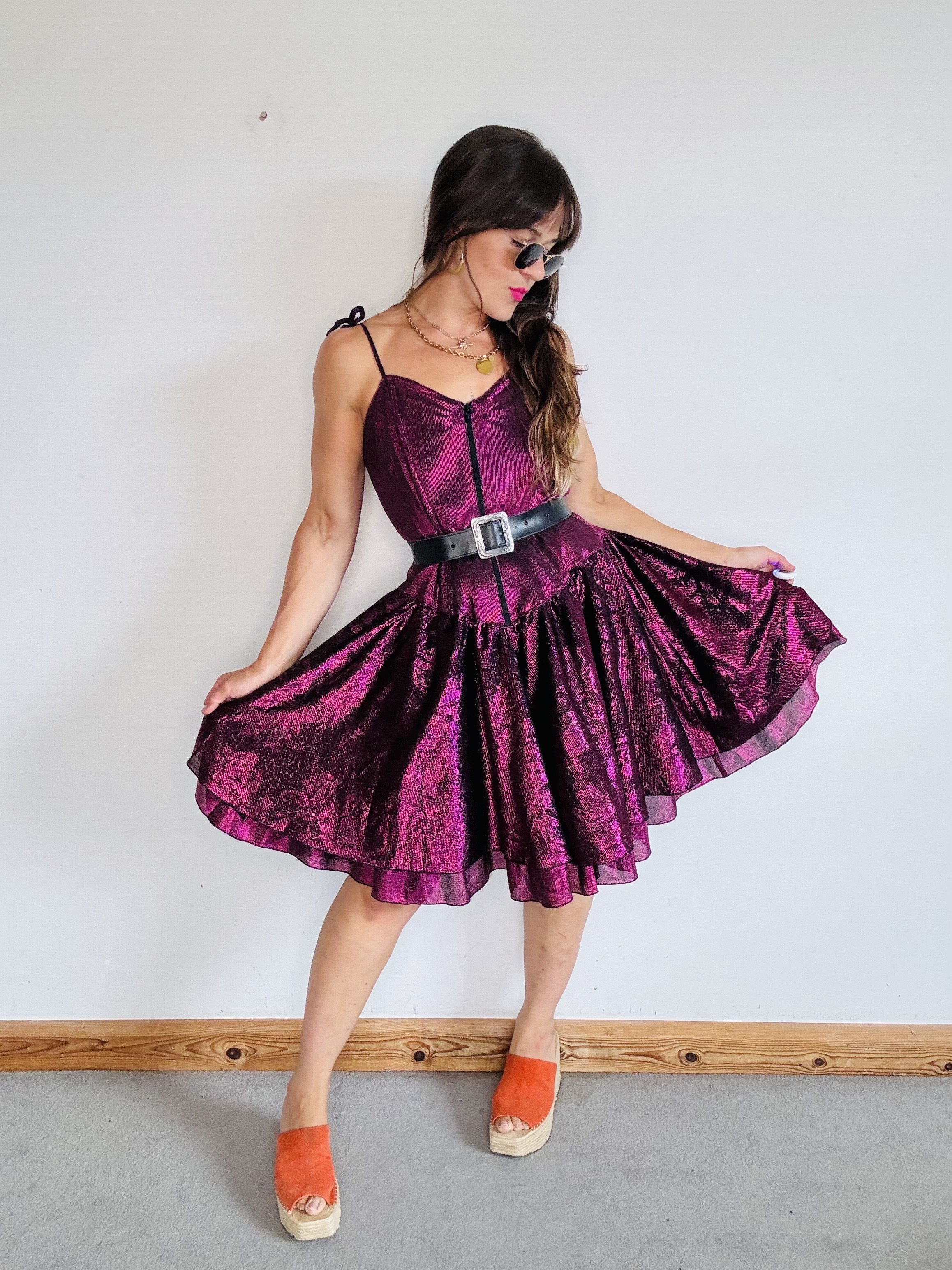 80’s metallic party dress.