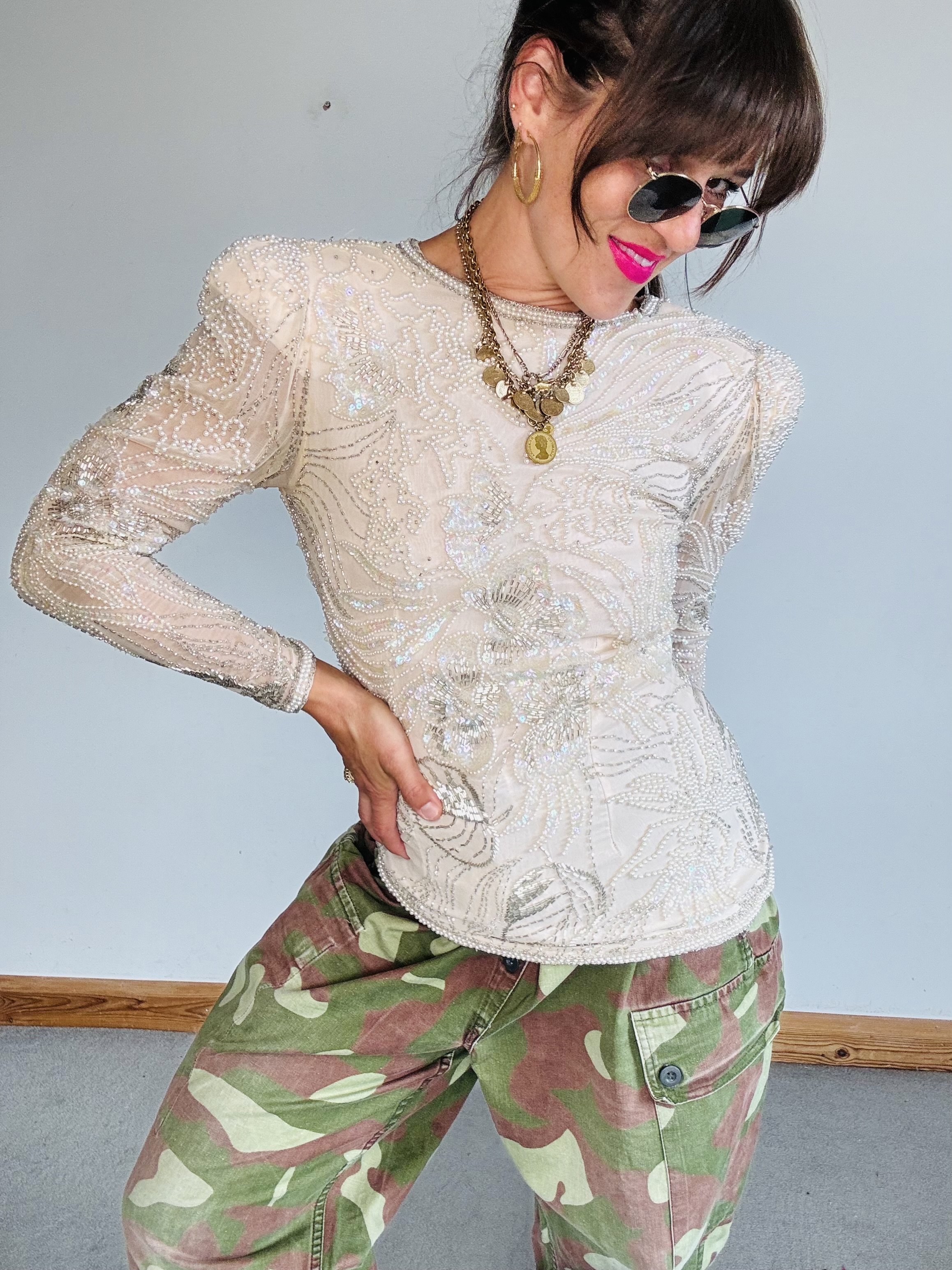 Dreamy silk 80’s trophy blouse
