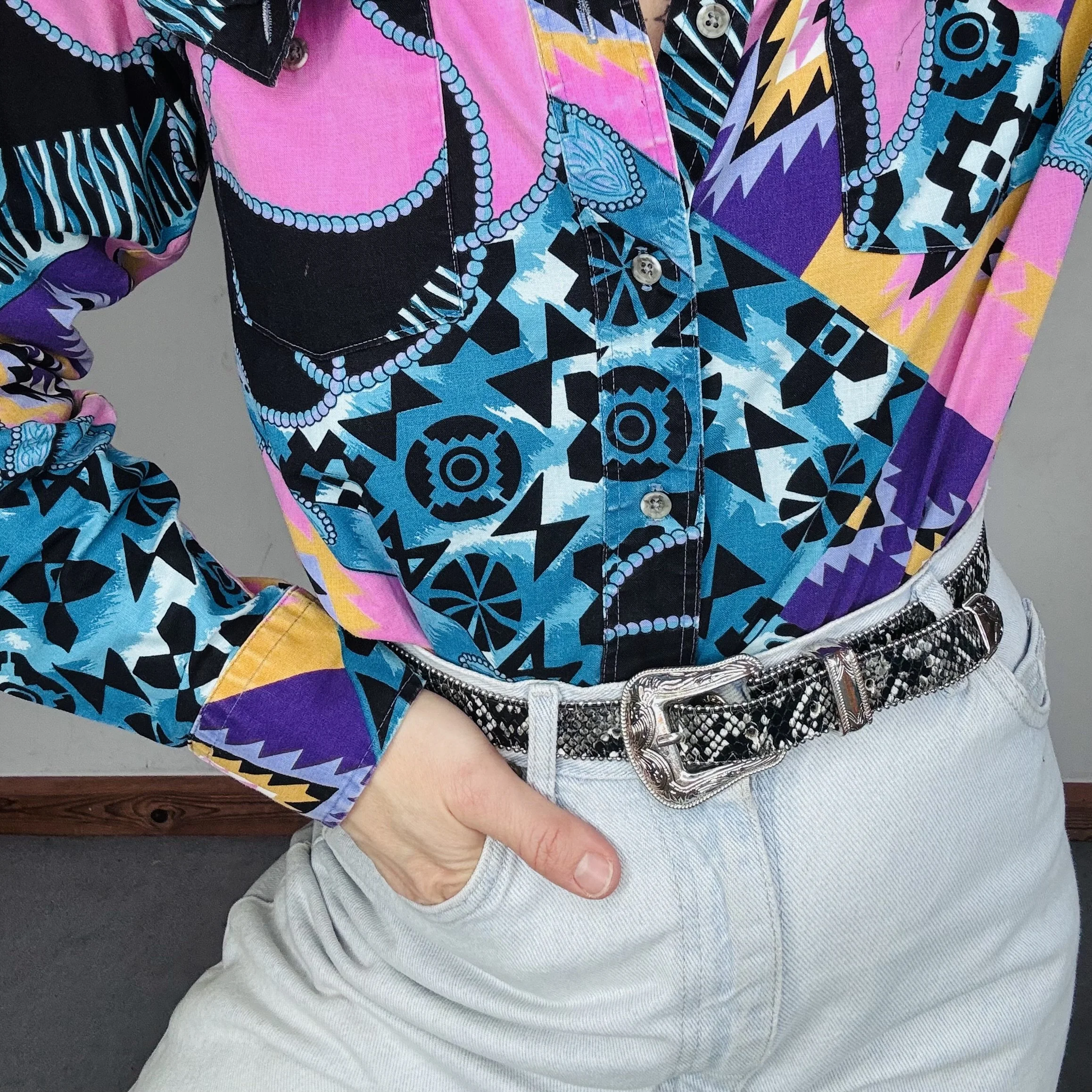 Western snakeskin belt