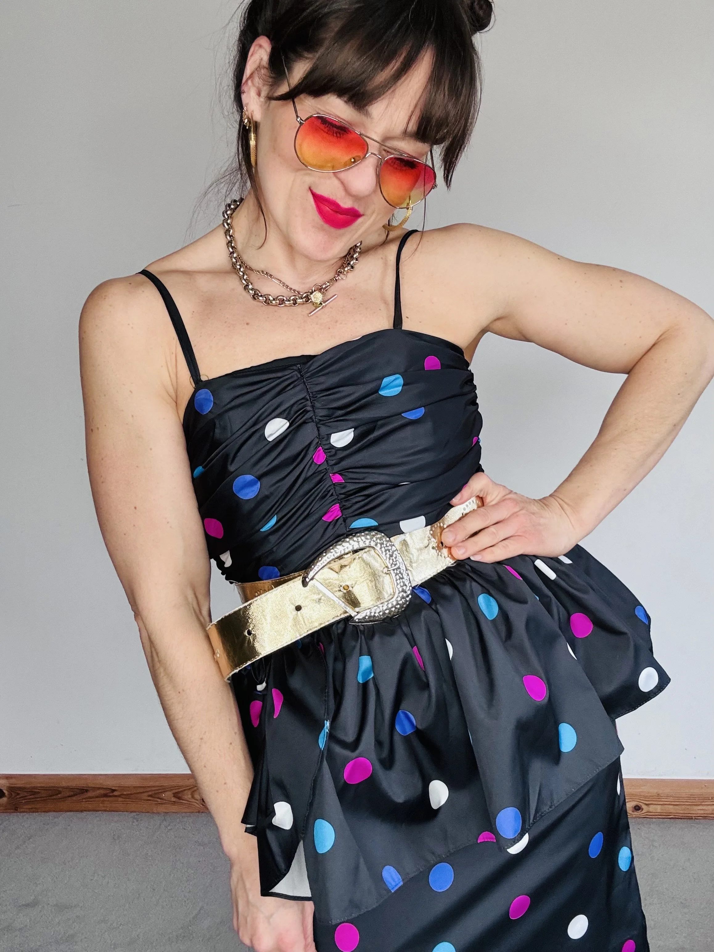 Incredible 80’s ROB HILL polkadot dress
